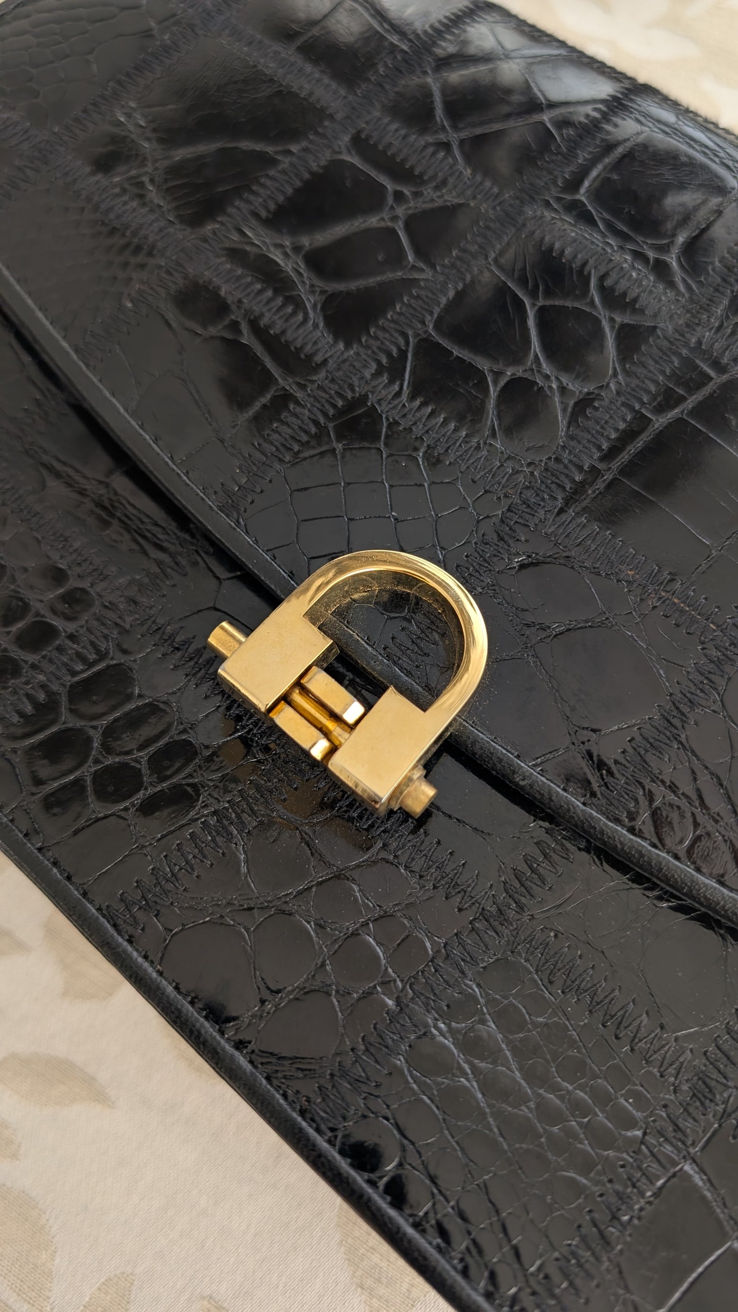 Sac cuir patchwork 1970