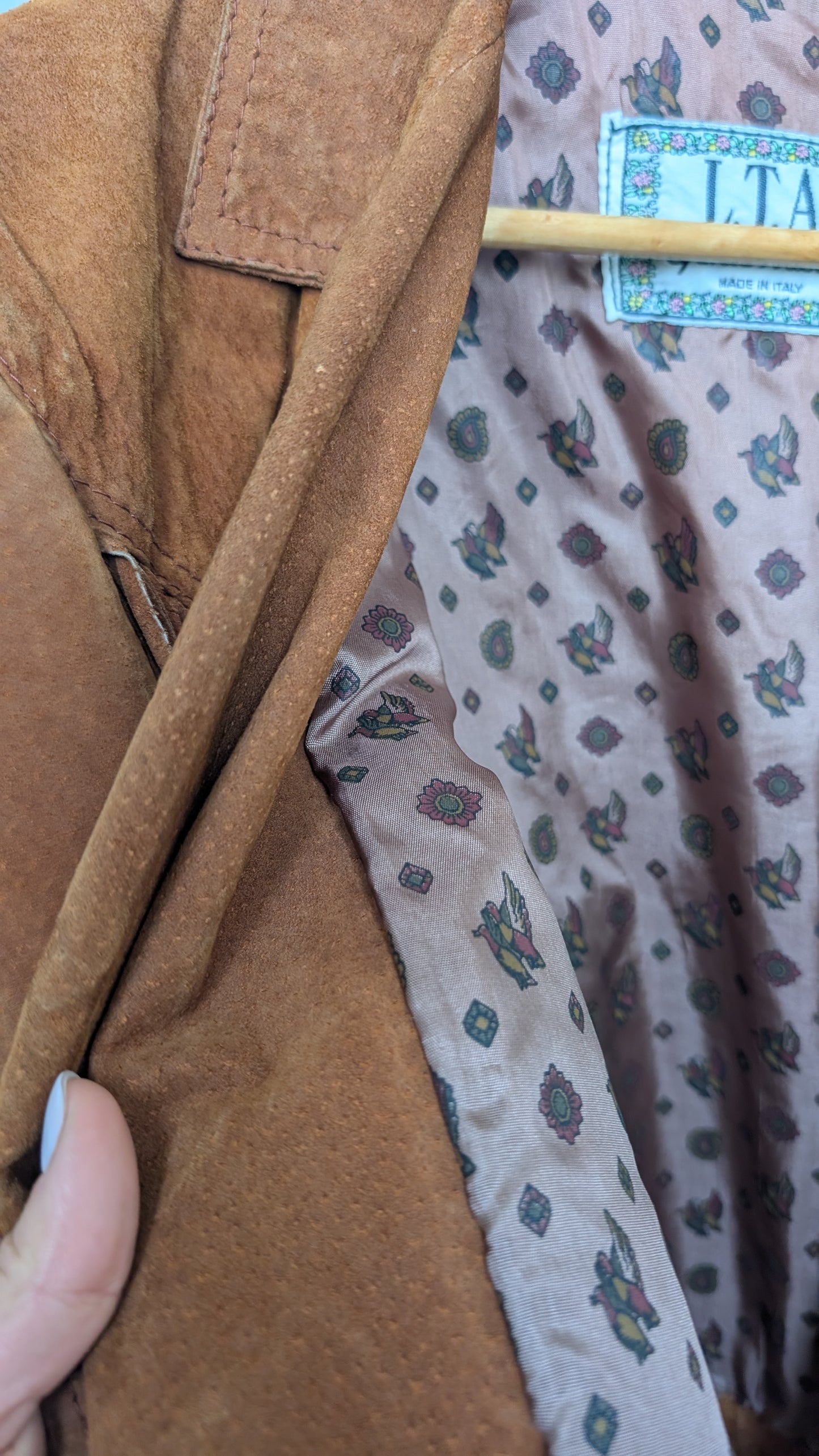 Veste daim à frange 80s T40-42