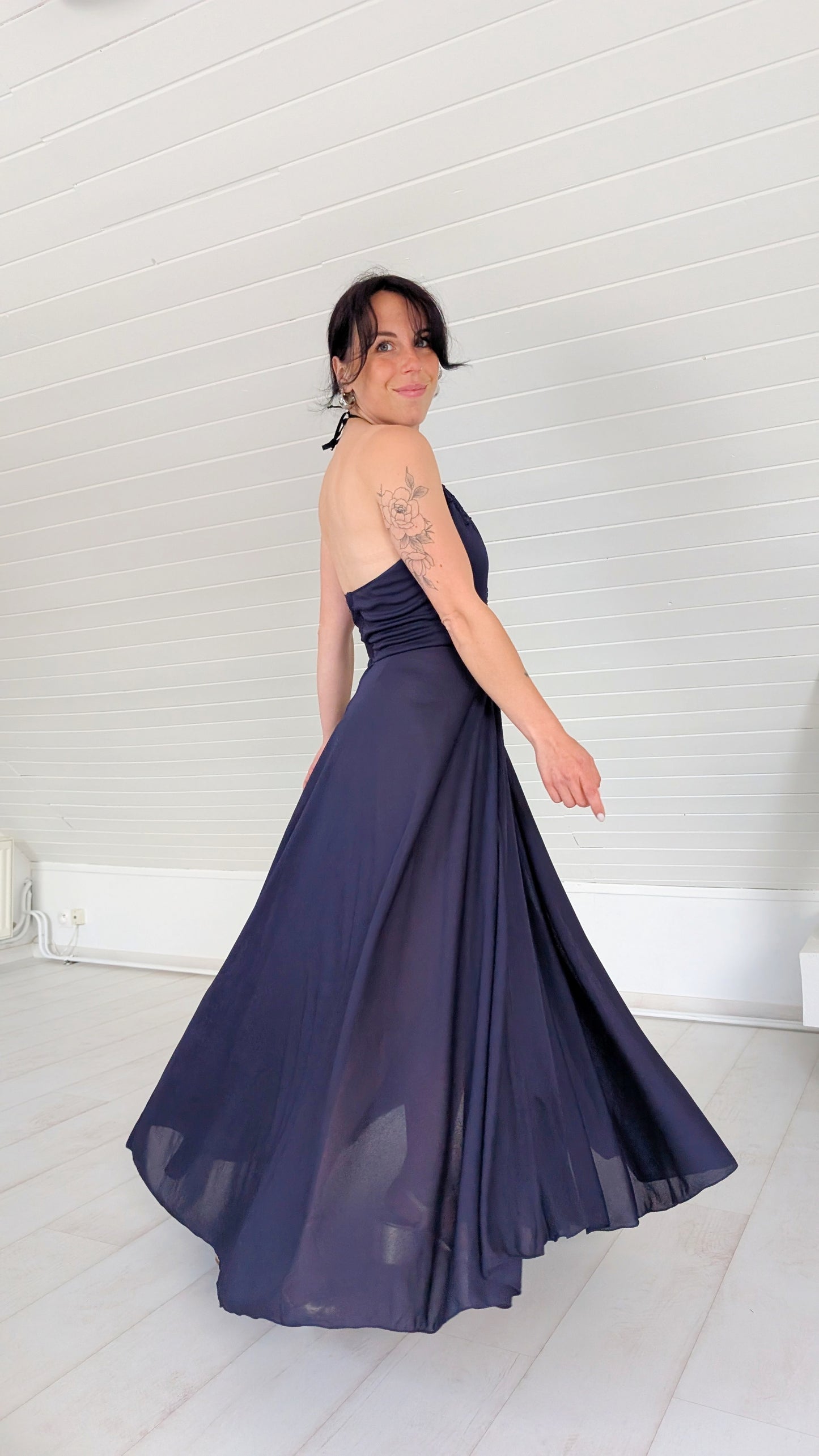 Robe en soie années 1970 T36