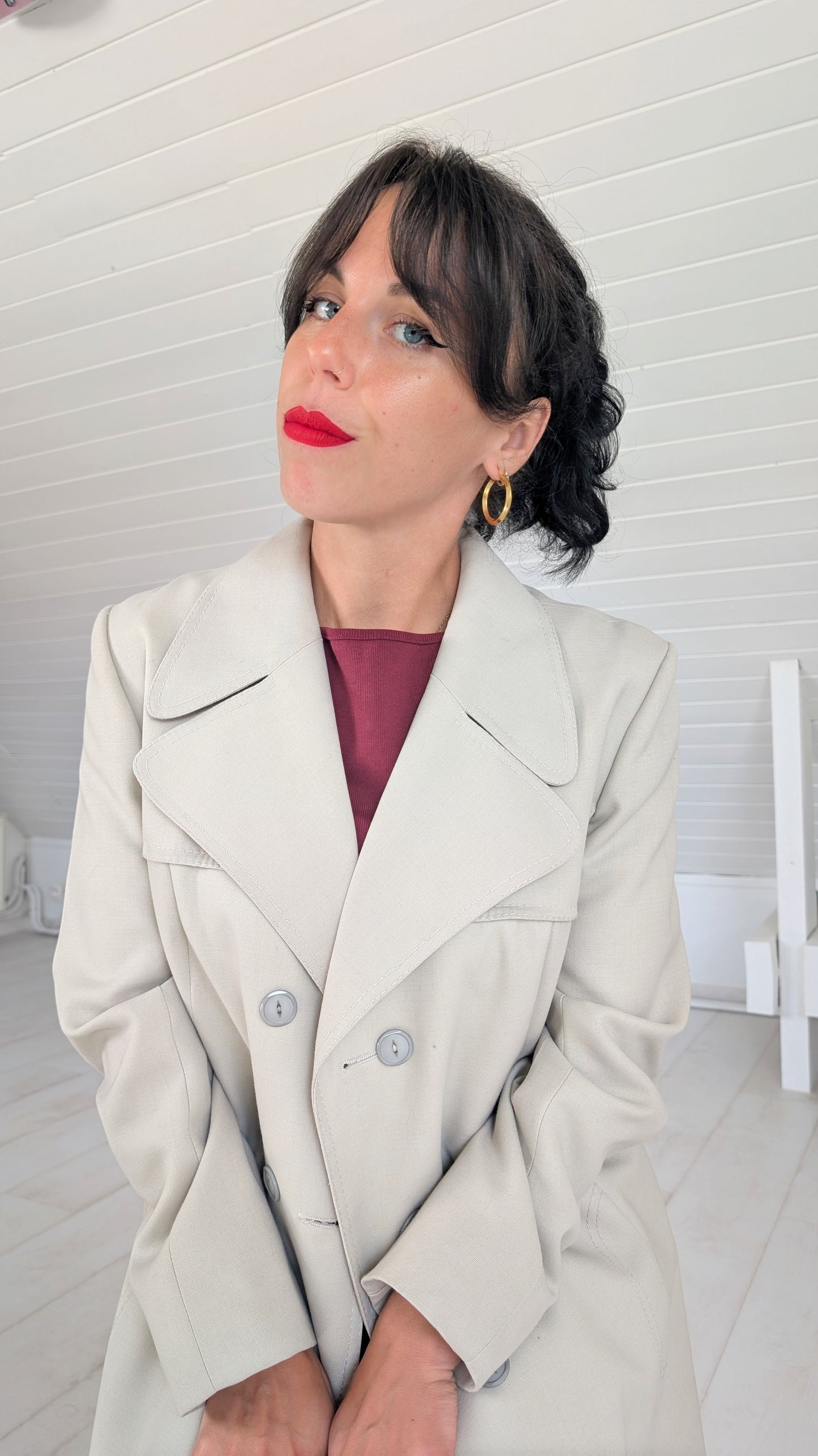 Manteau laine 60s-70s T40