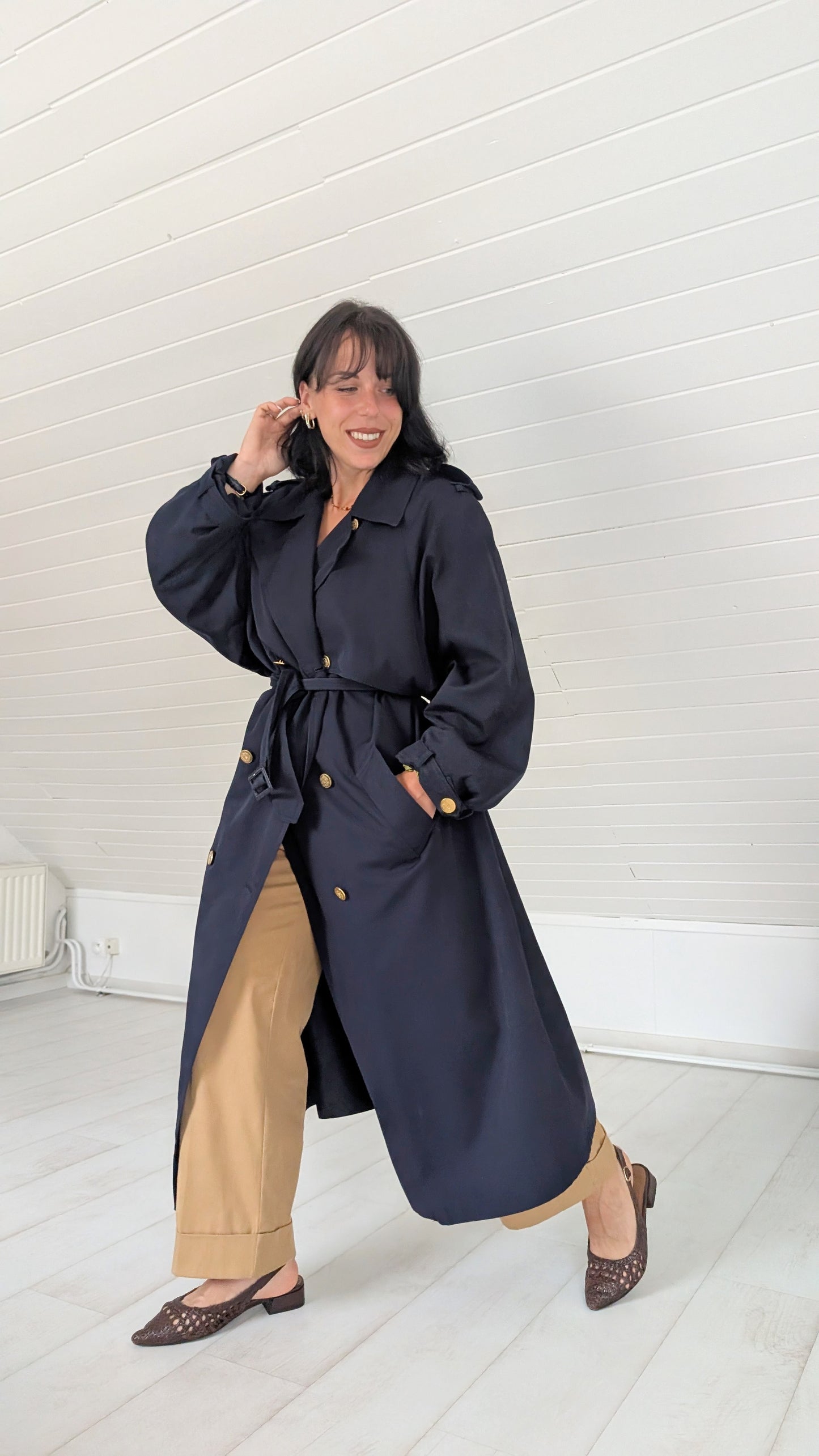 Trench ample 80s jusqu'à un 44