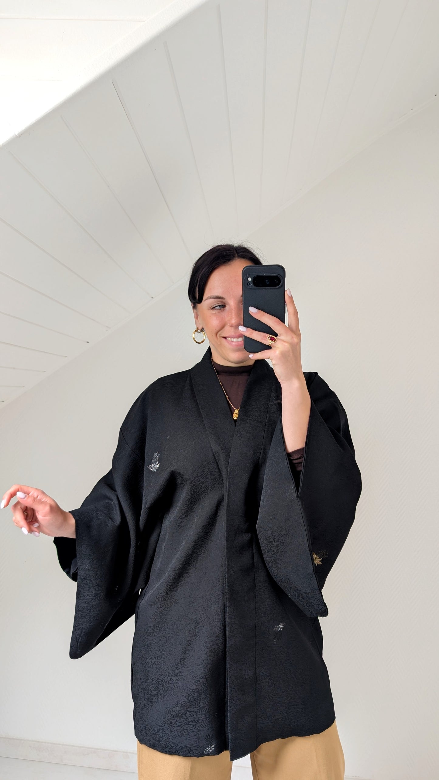 Kimono court soie