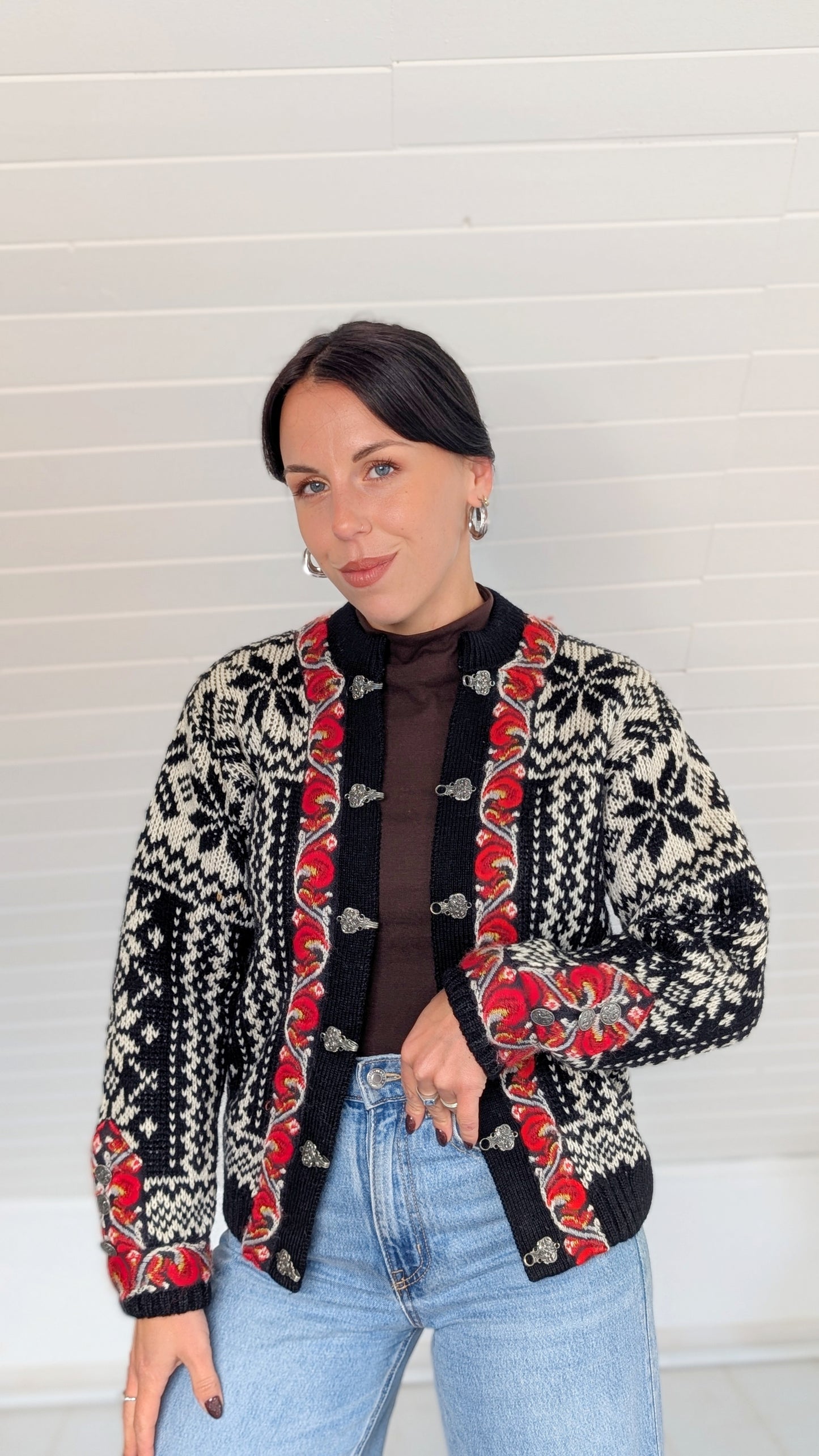 Cardigan norvégien pure laine T36