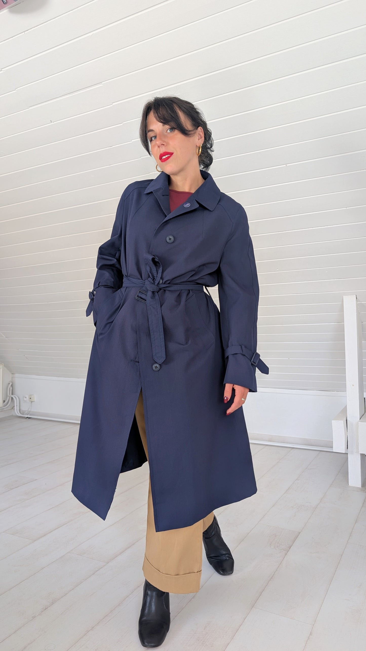 Trench bleu marine 80s T40