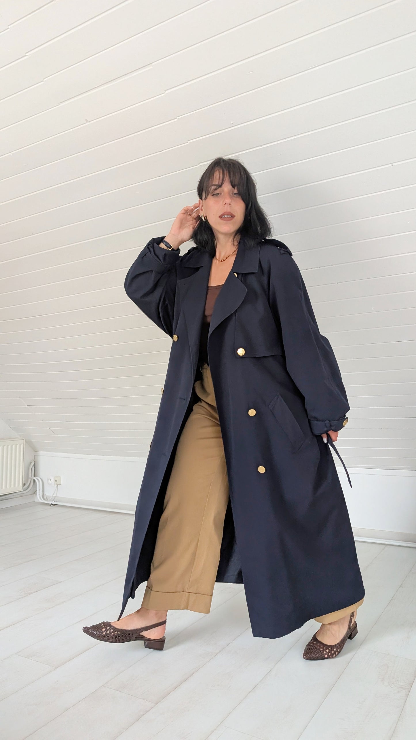 Trench ample 80s jusqu'à un 44