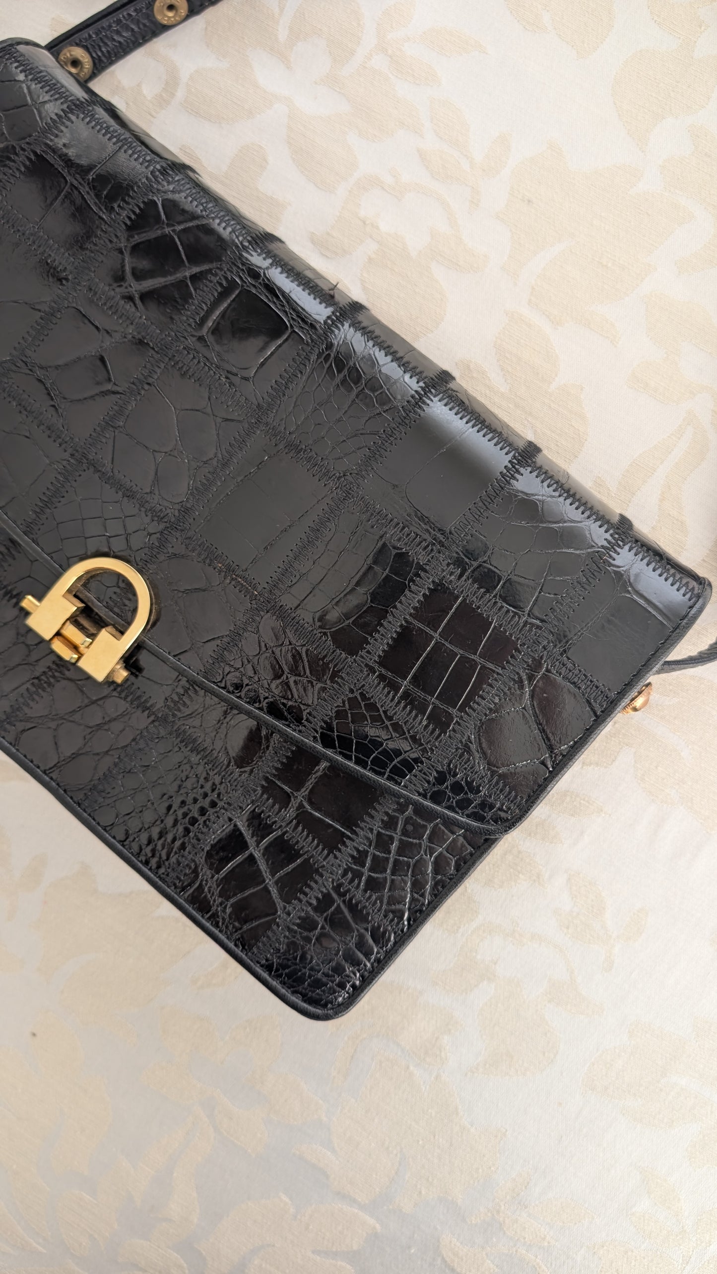 Sac cuir patchwork 1970