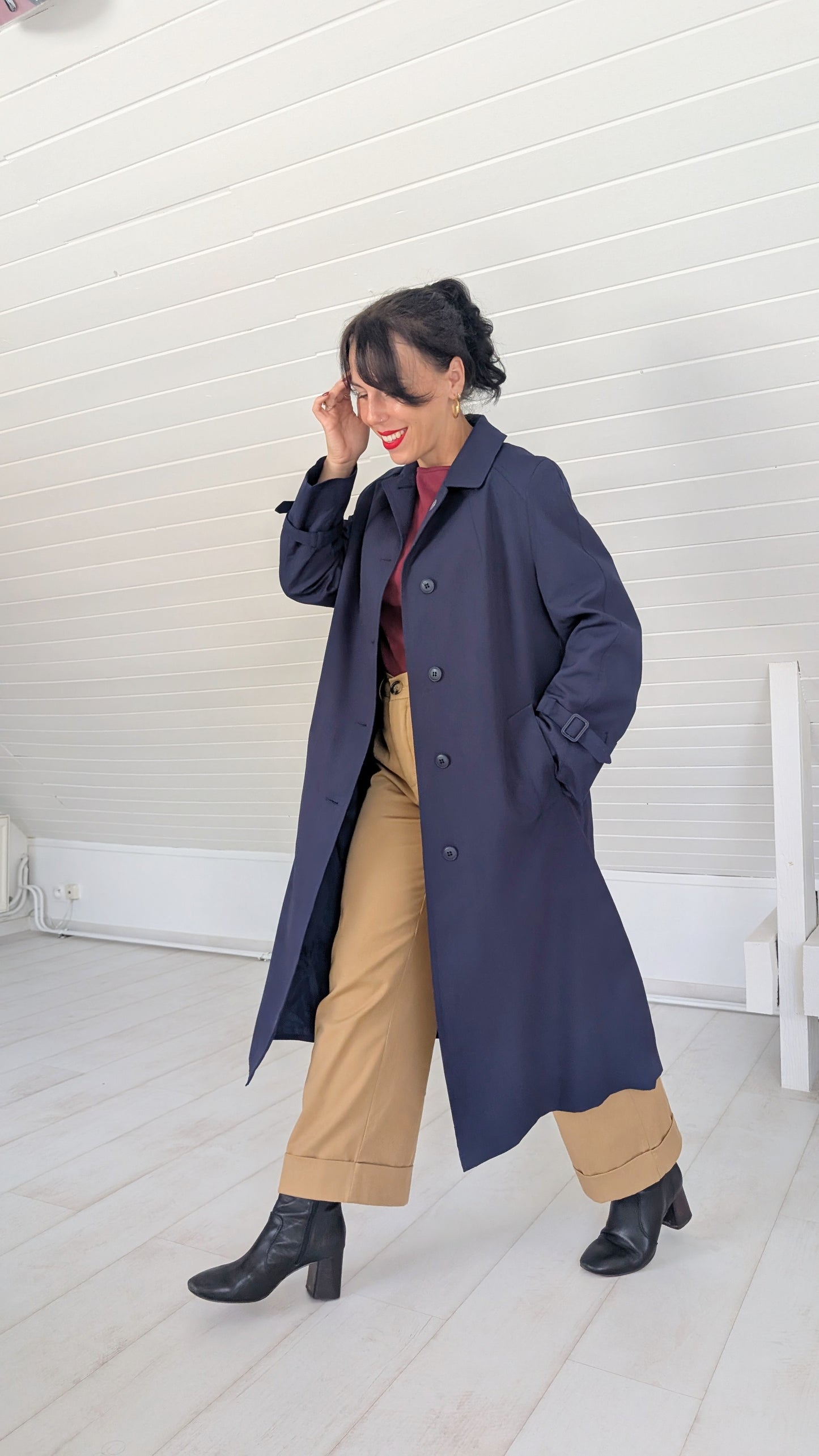 Trench bleu marine 80s T40