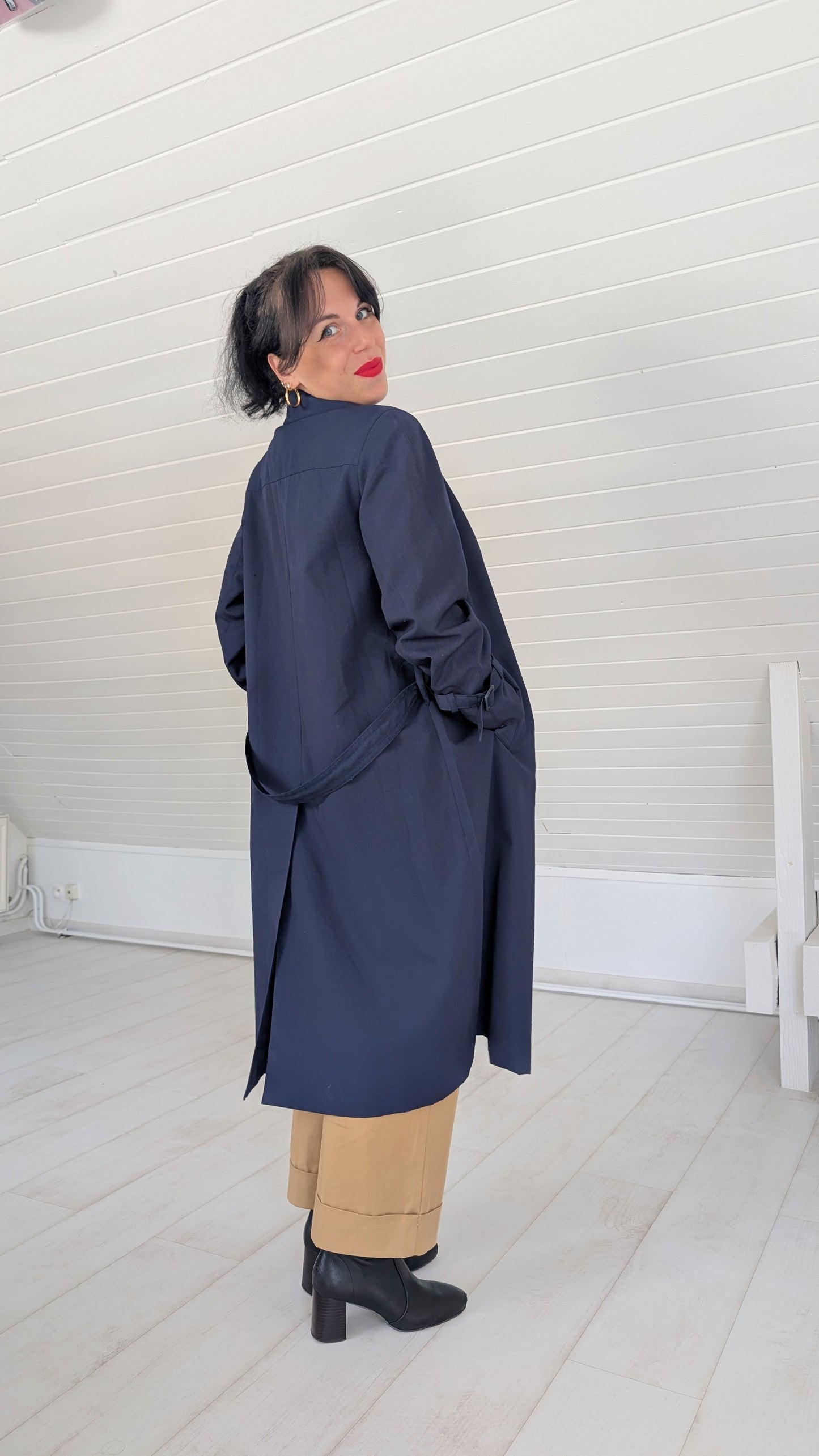 Trench bleu marine 80s T40