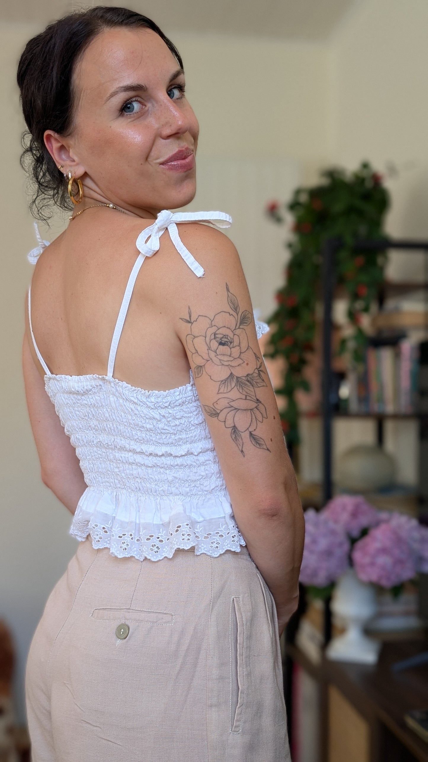 Haut bustier coton broderies T36/38