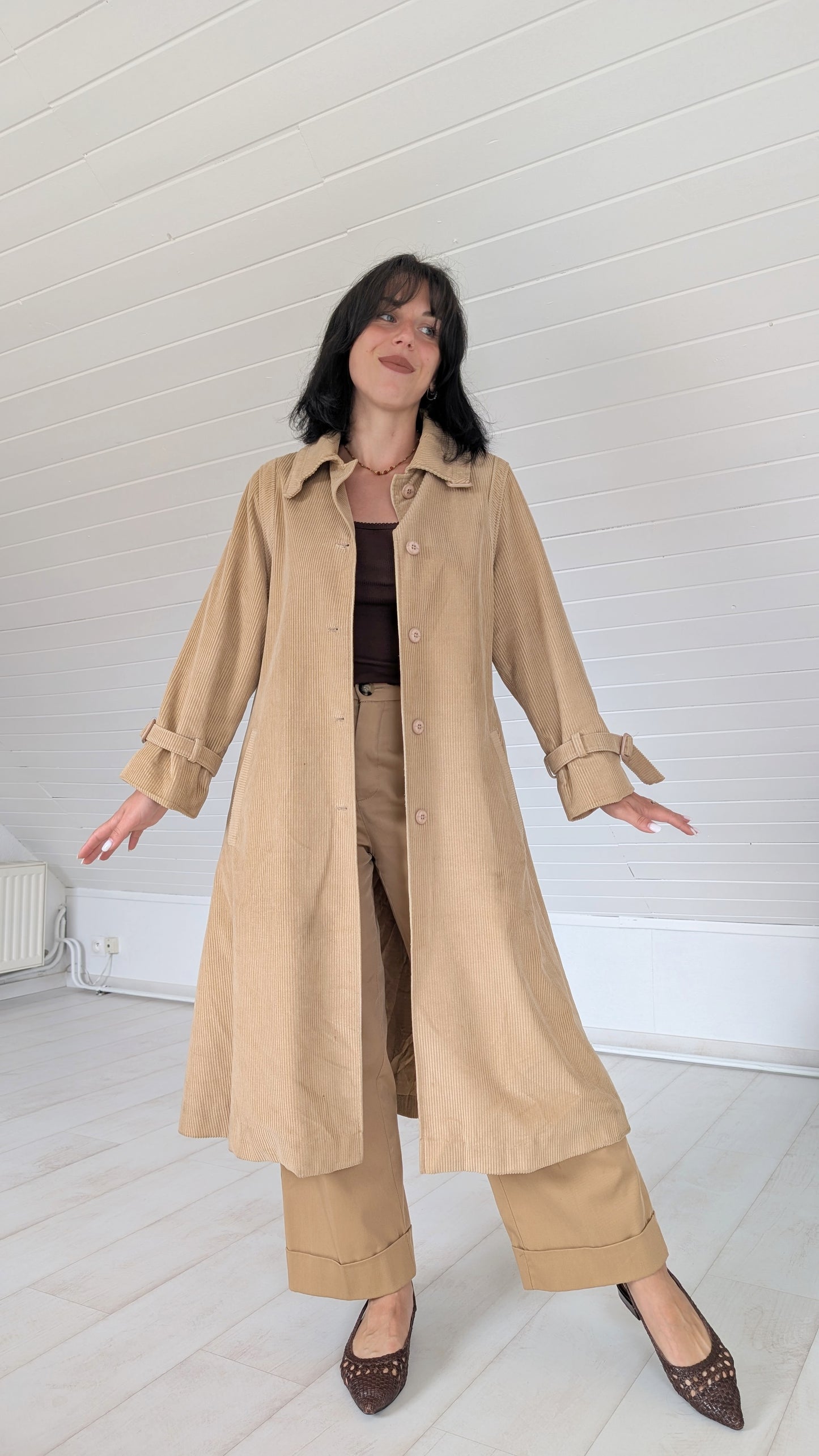 Trench velours de coton 70s T36-38