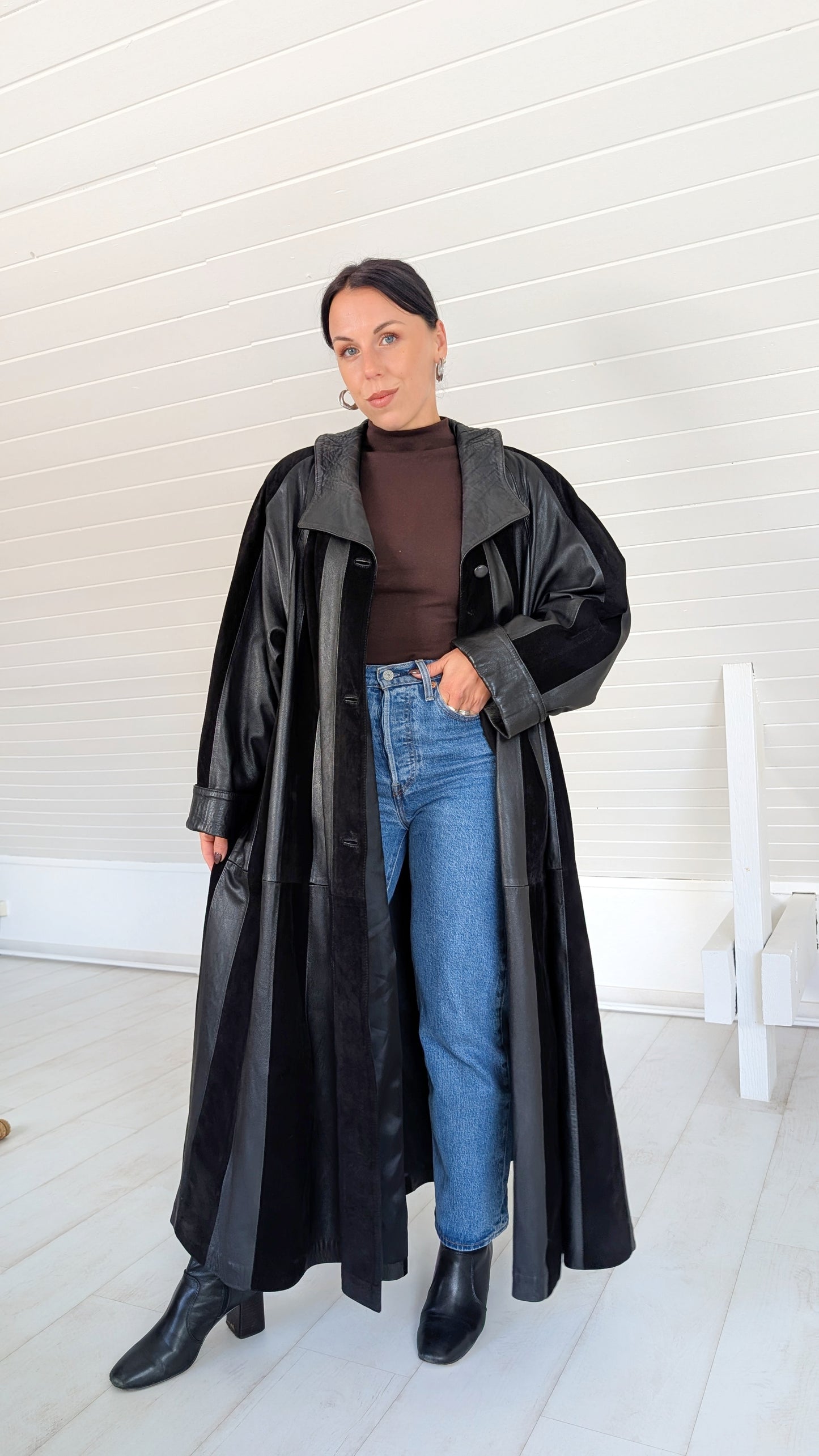 Manteau en cuir long 1980 T42