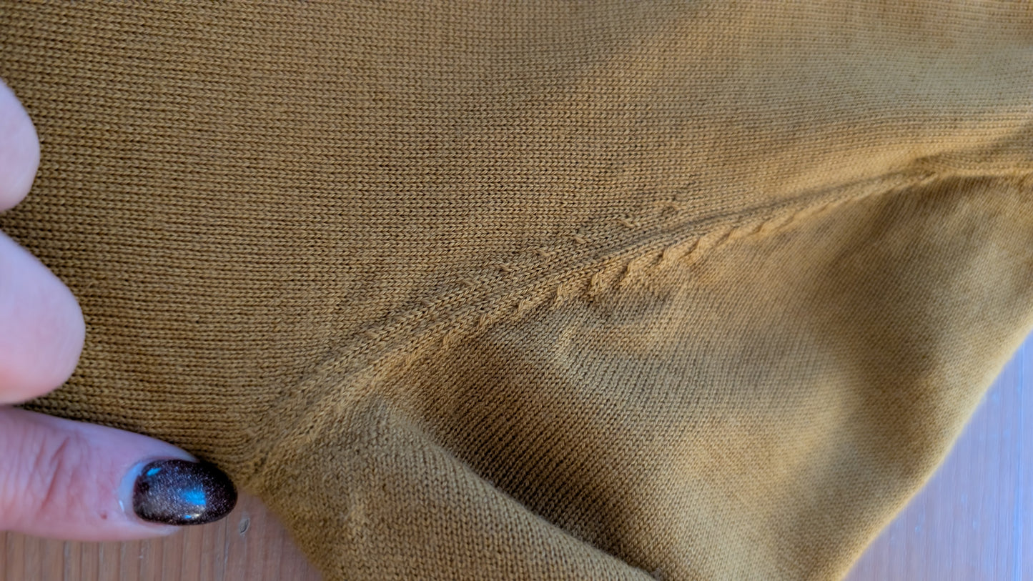 Cardigan moutarde laine mérinos T36-38