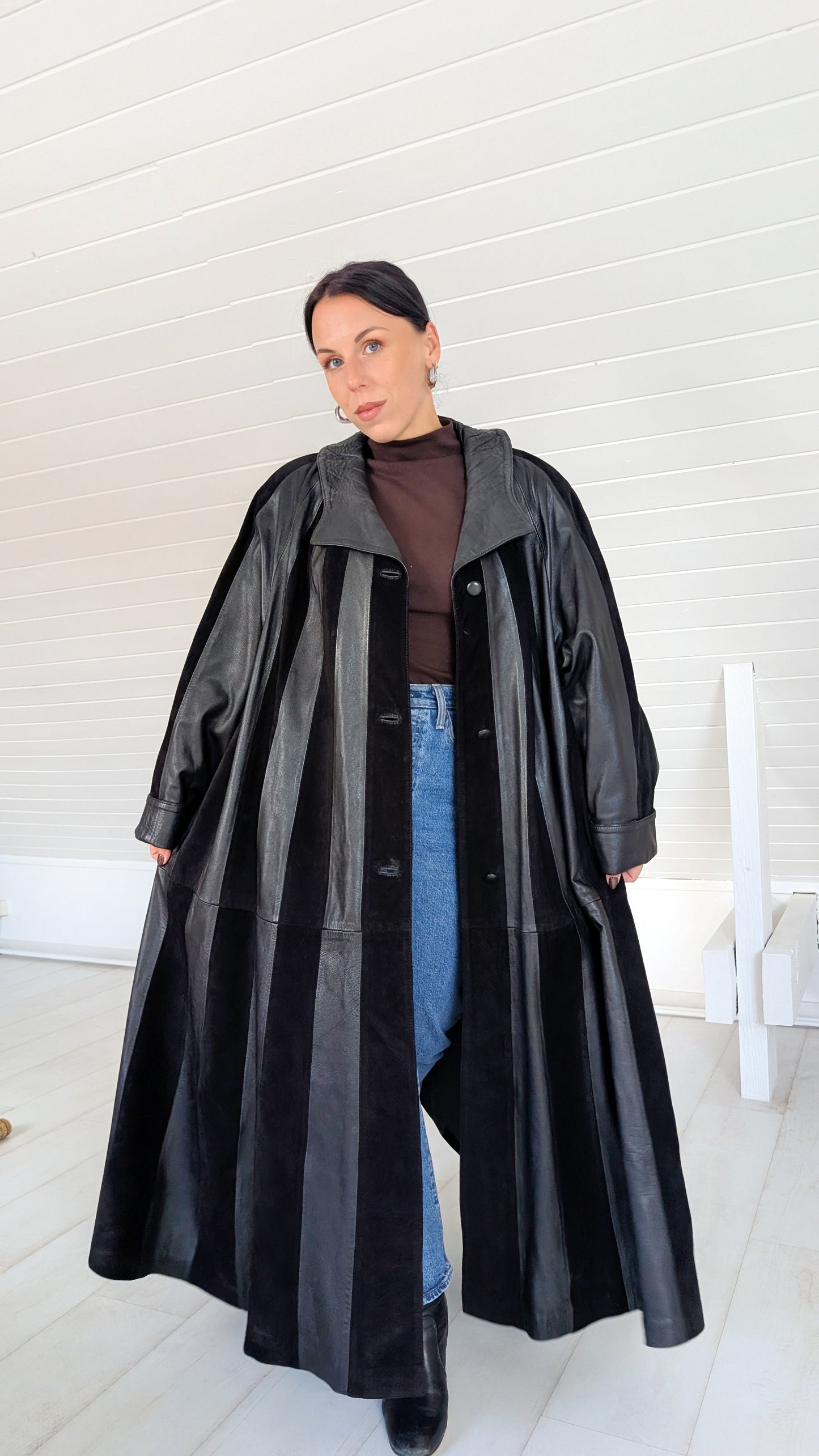 Manteau en cuir long 1980 T42