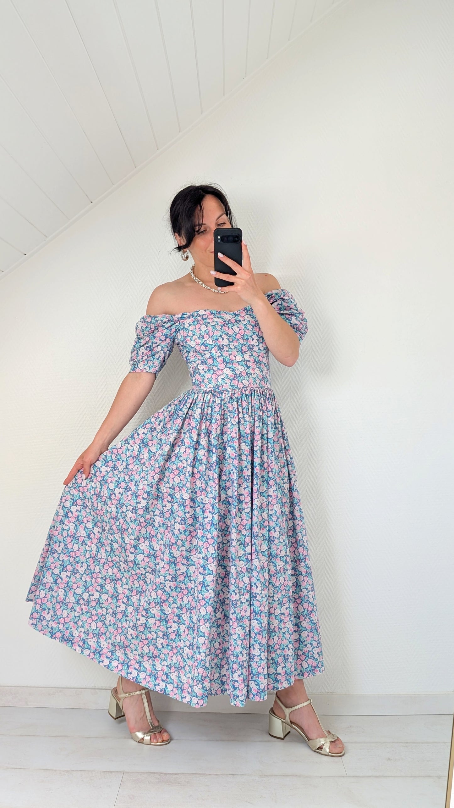 Robe Laura Ashley coton 80s T36