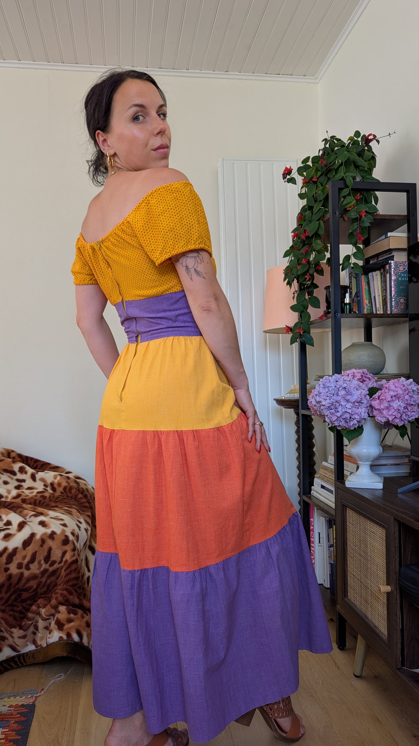 Robe 70s coton et viscose T36