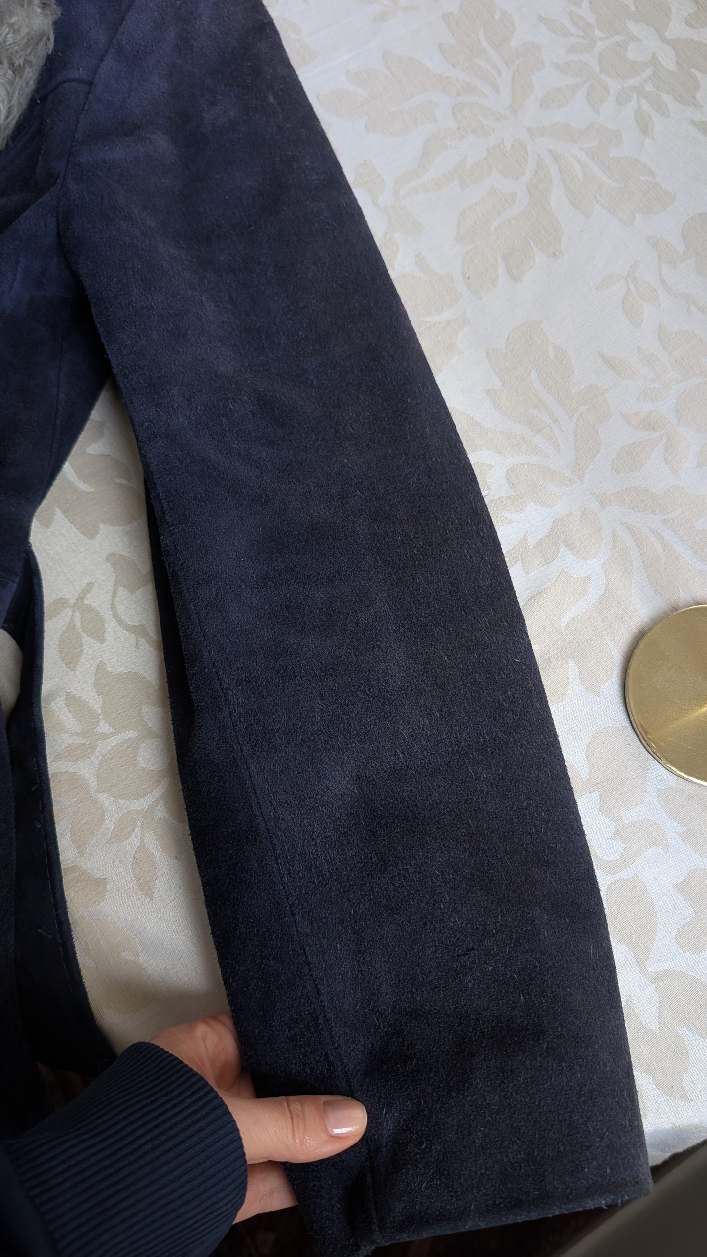 Veste/manteau 70s daim et laine T36-38