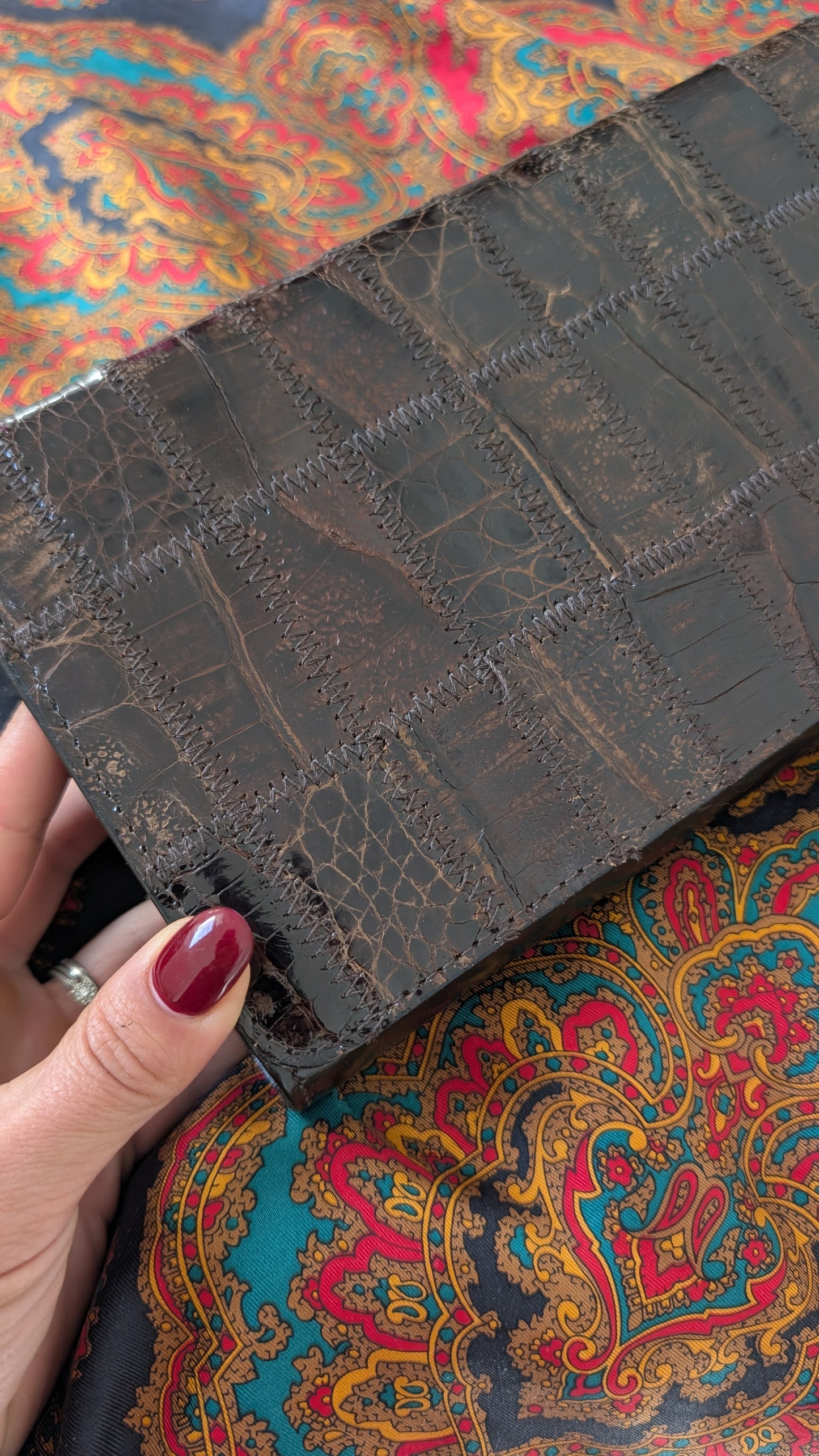 Sac cuir patchwork 70s