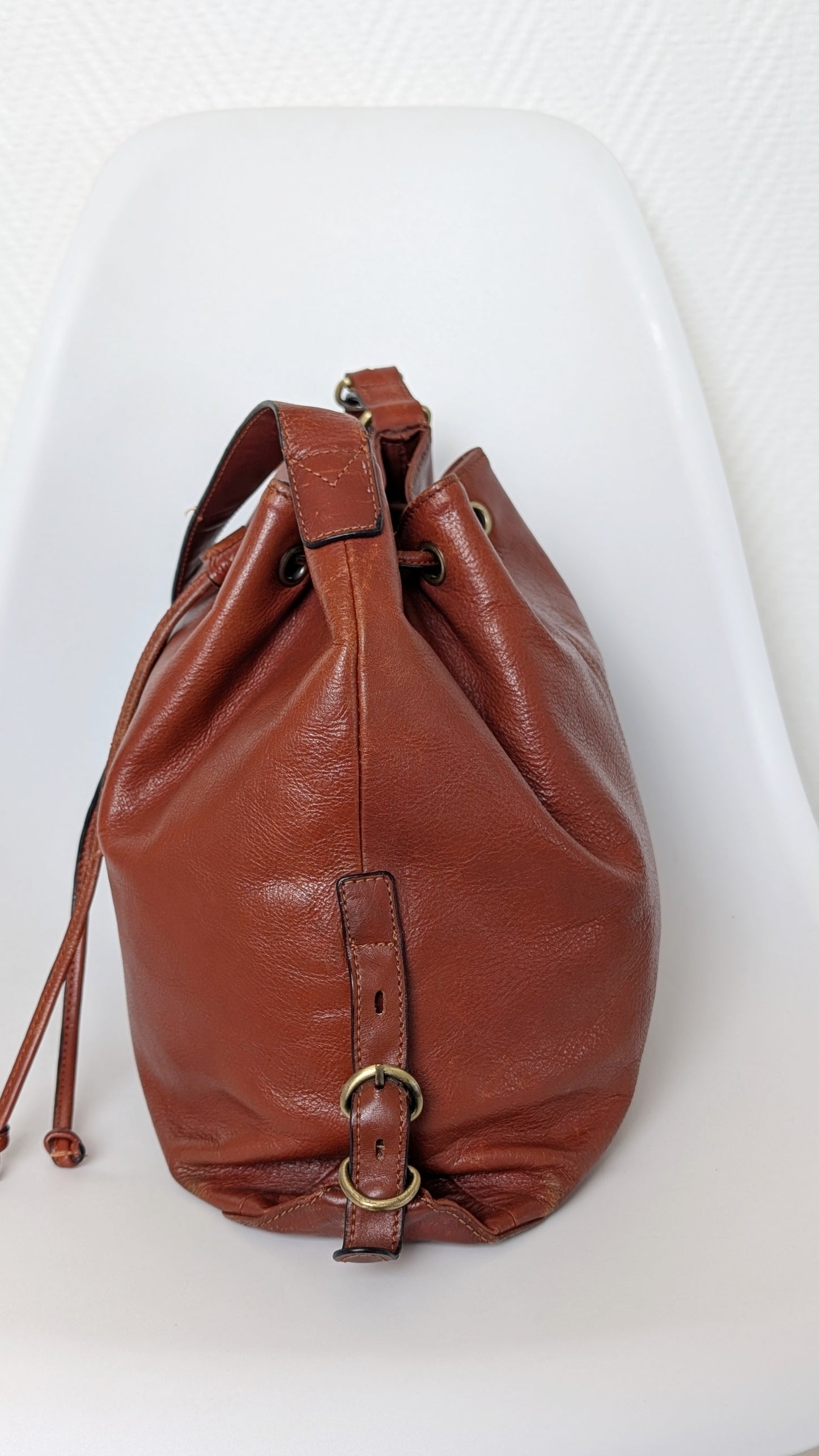 Sac seau en cuir 90s