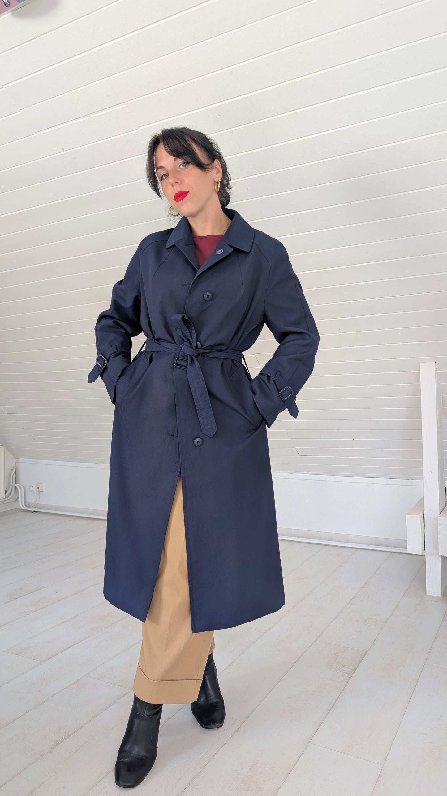 Trench bleu marine 80s T40