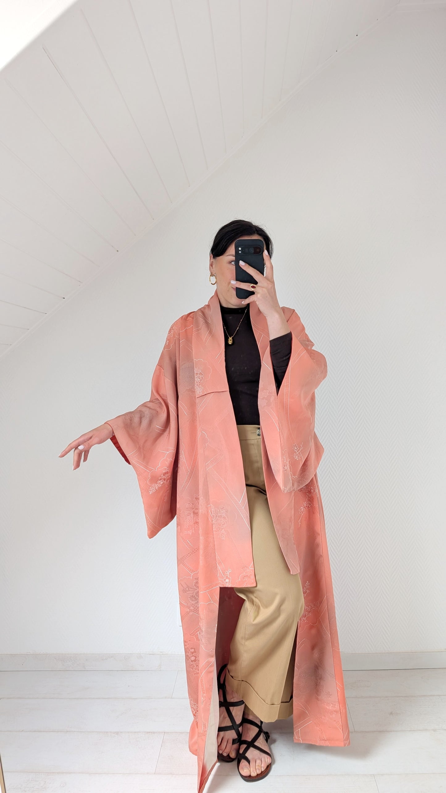 Kimono ancien soie à broderies