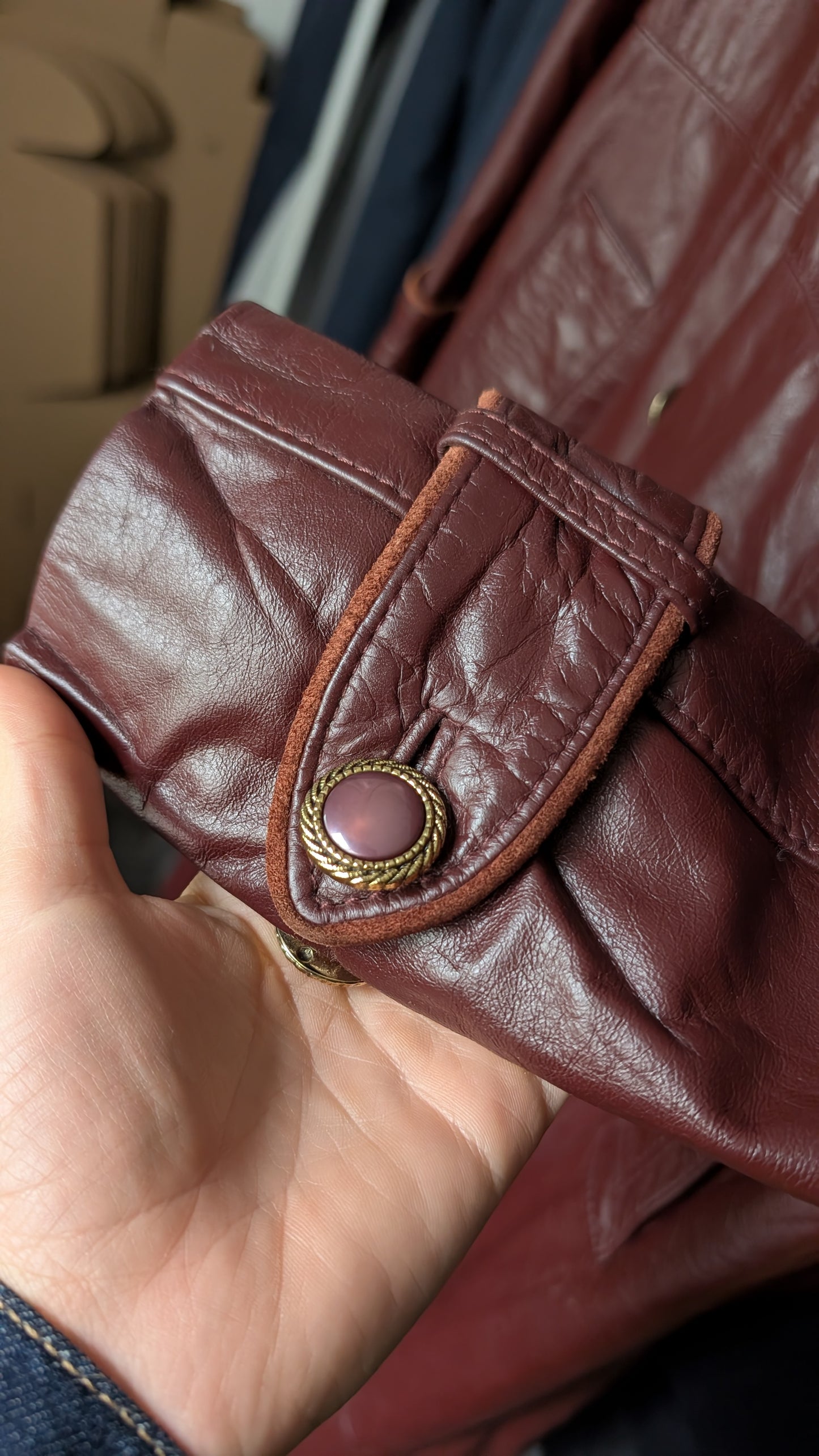 Trench en cuir 1980 T38