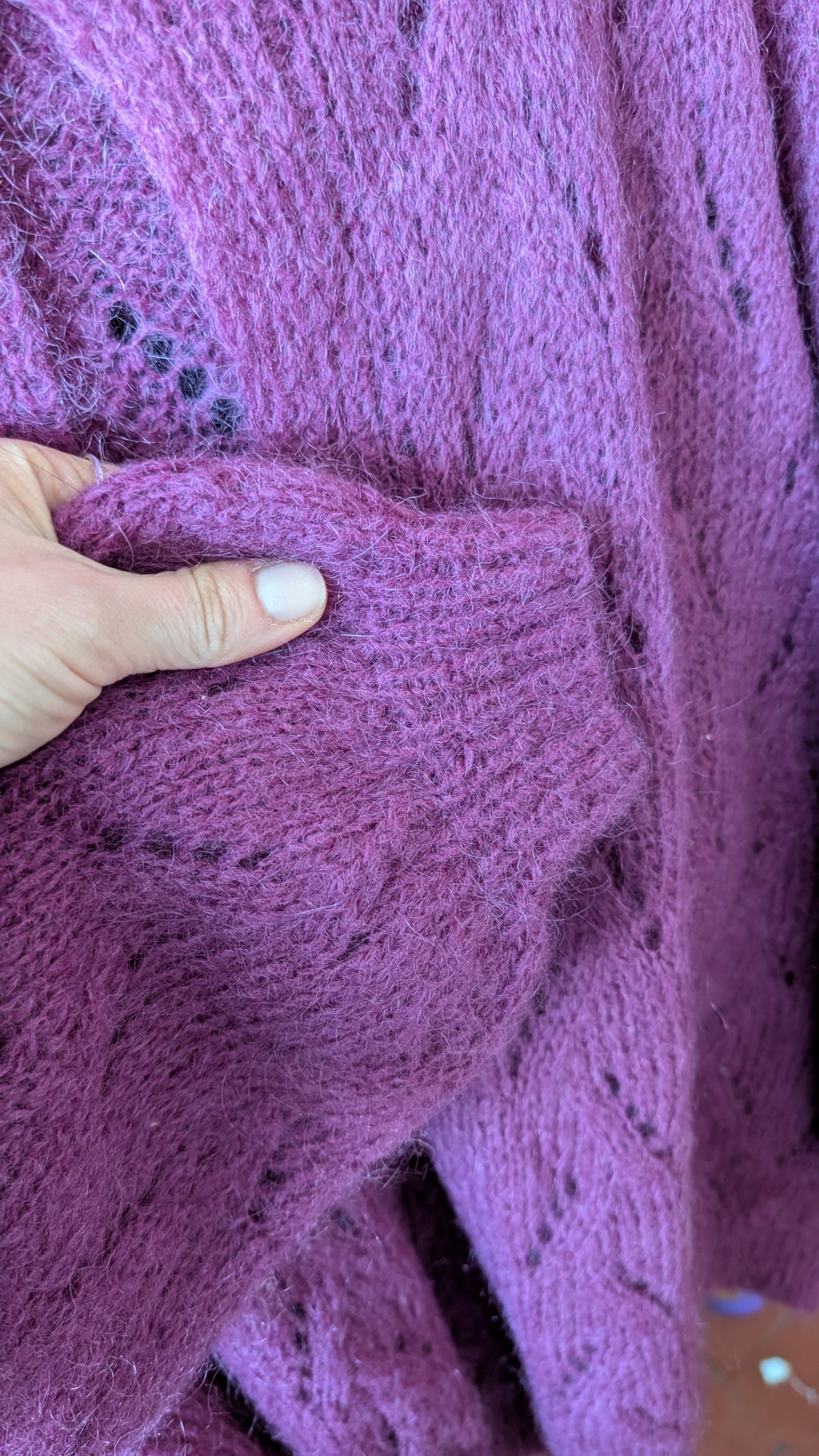 Cardigan laine et mohair fait main du 34 au 44