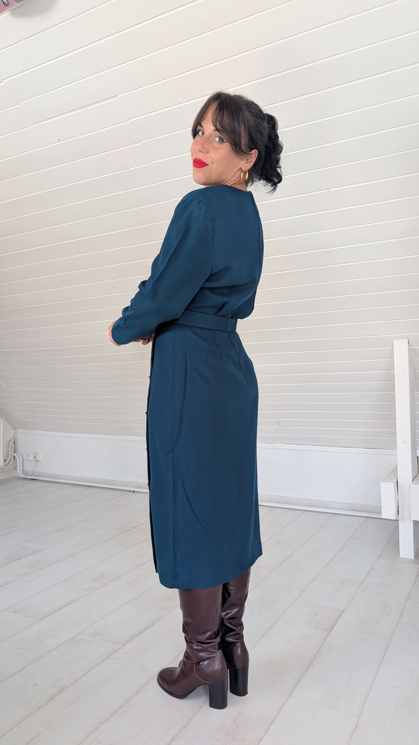 Robe pure laine 80s T38