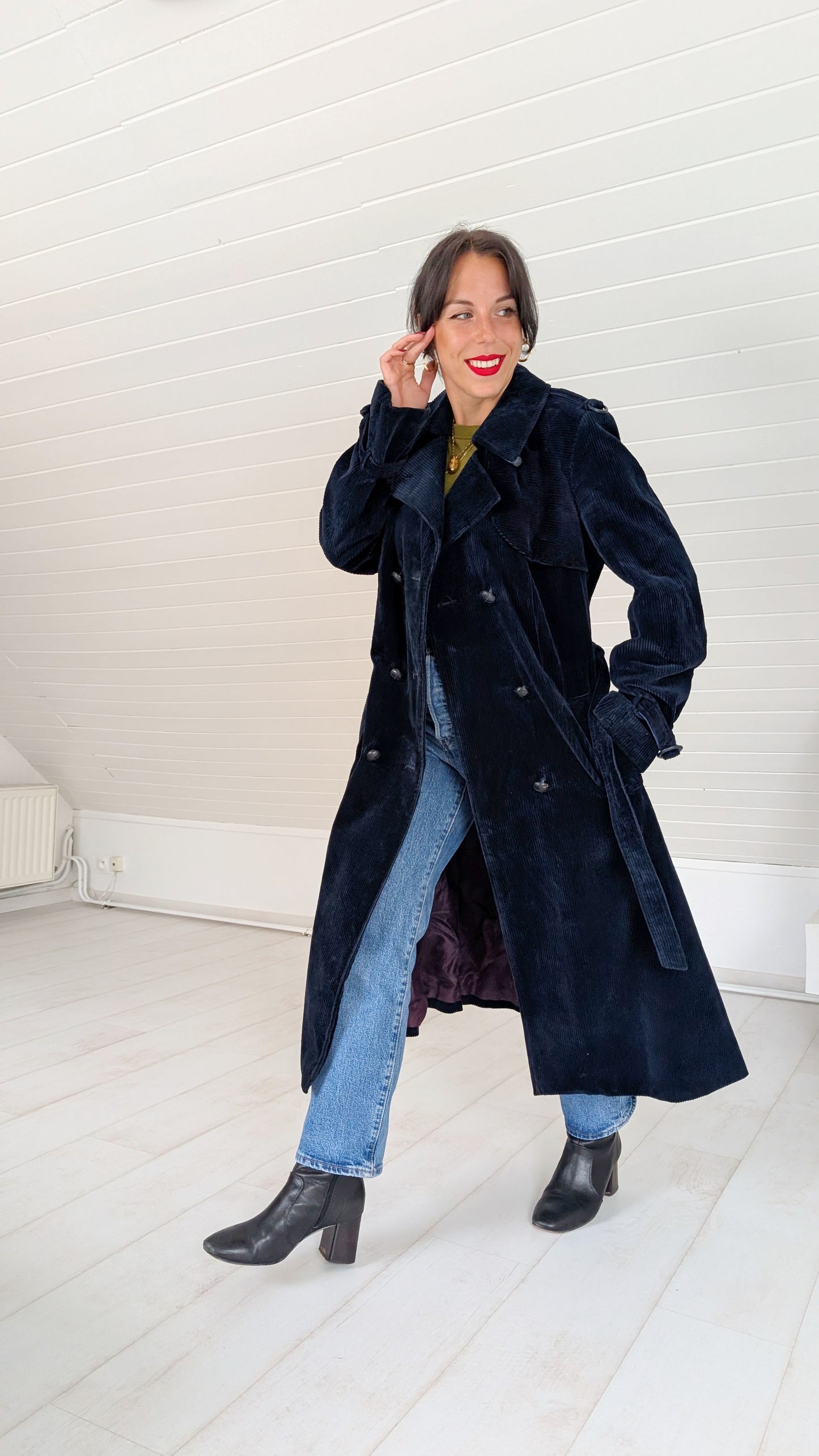 Trench velours de coton 70s T36-38
