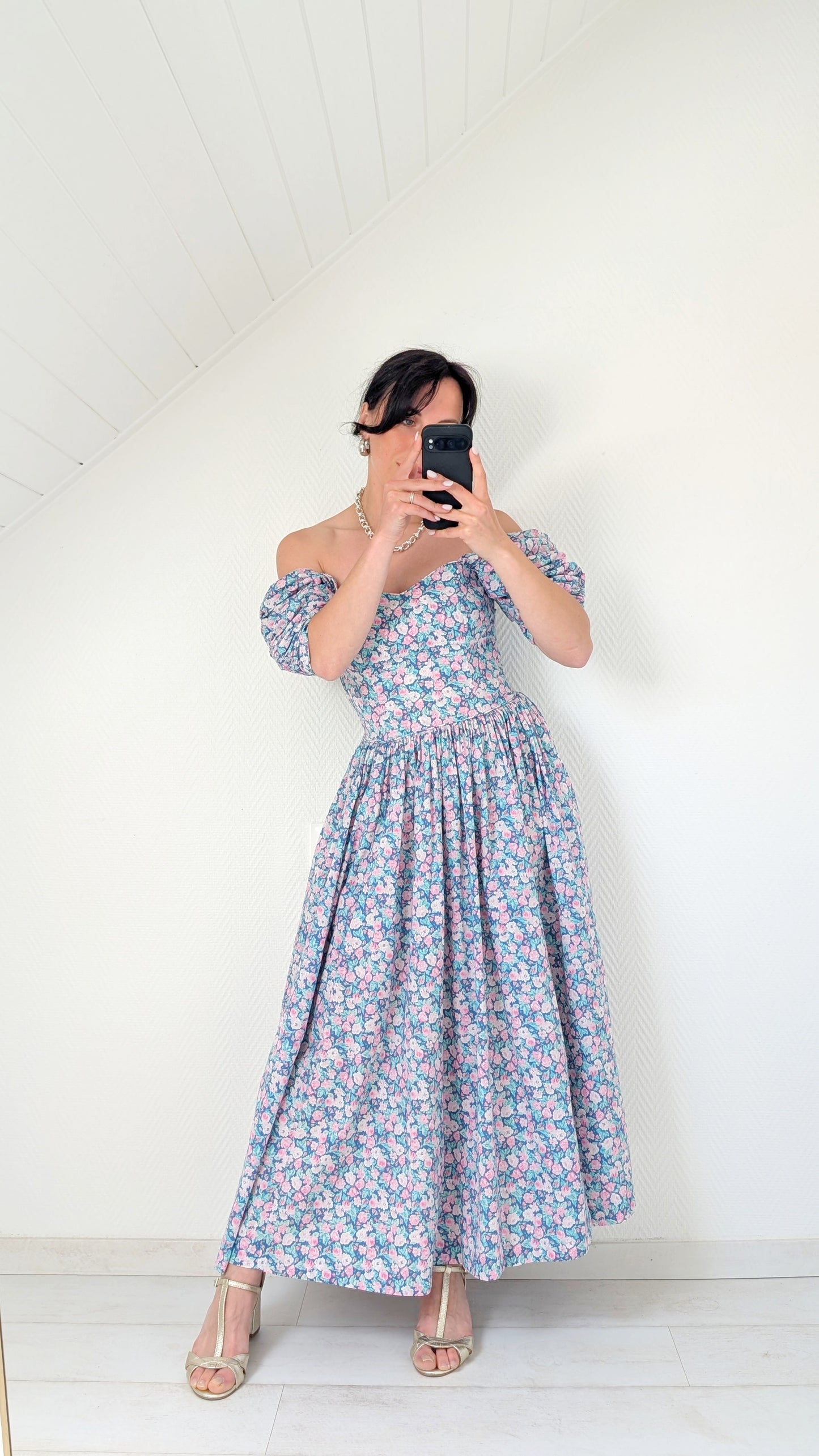 Robe Laura Ashley coton 80s T36