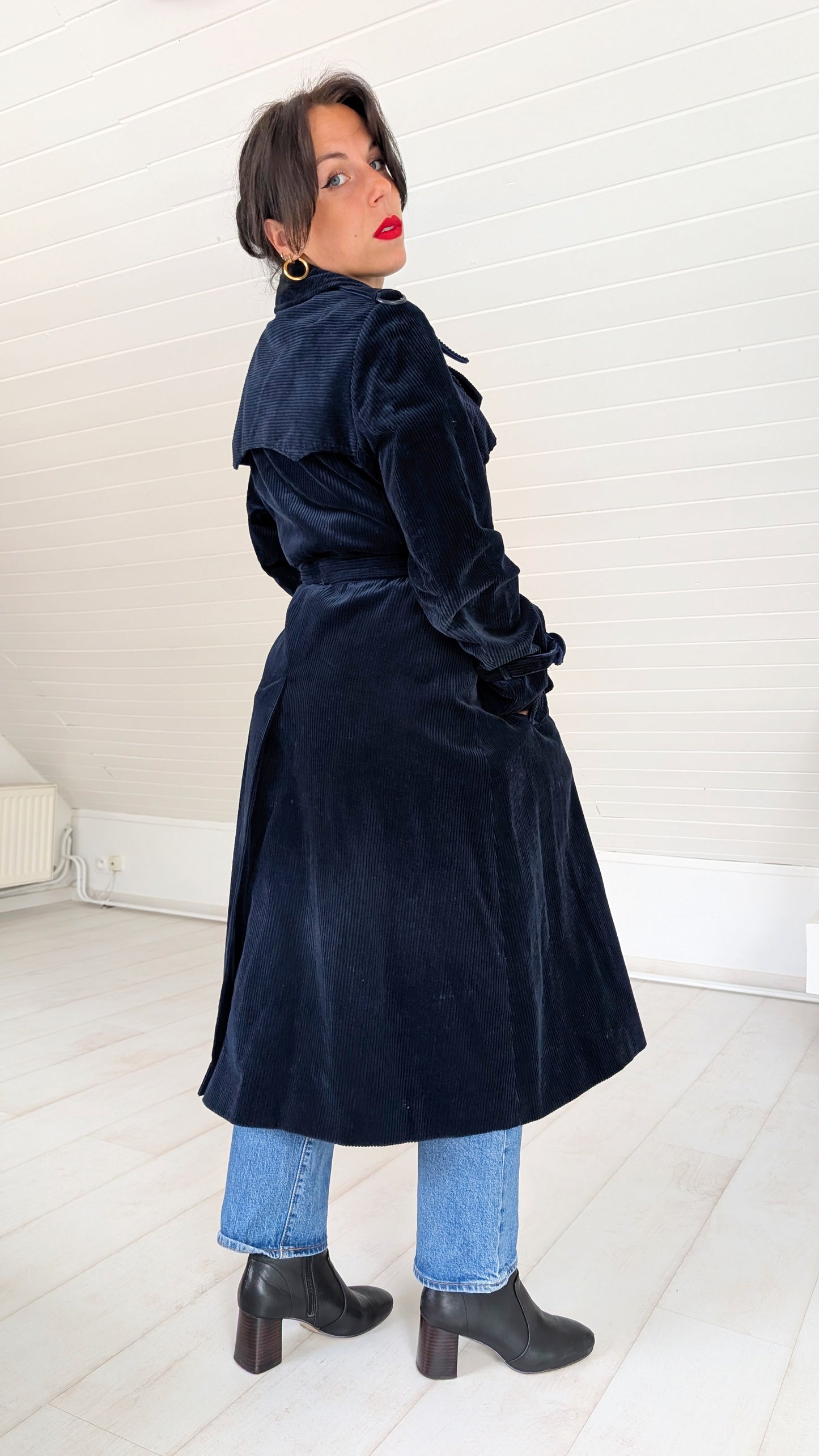 Trench velours de coton 70s T36-38