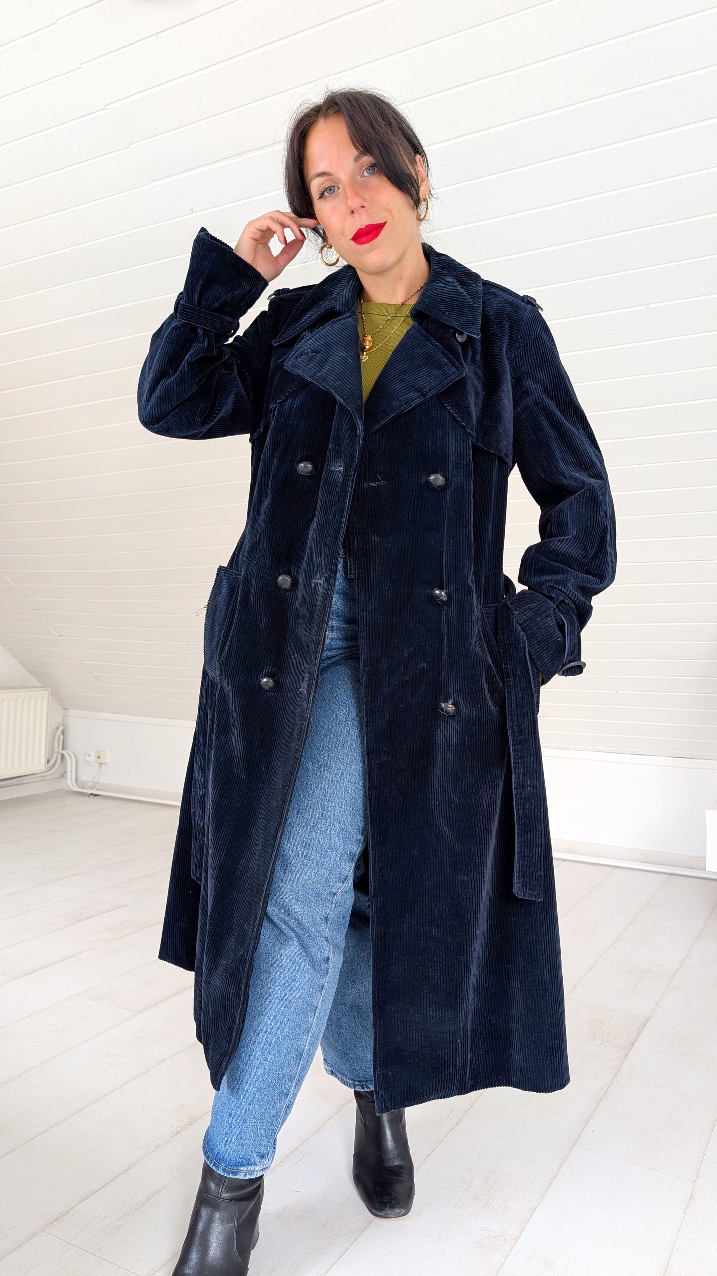 Trench velours de coton 70s T36-38