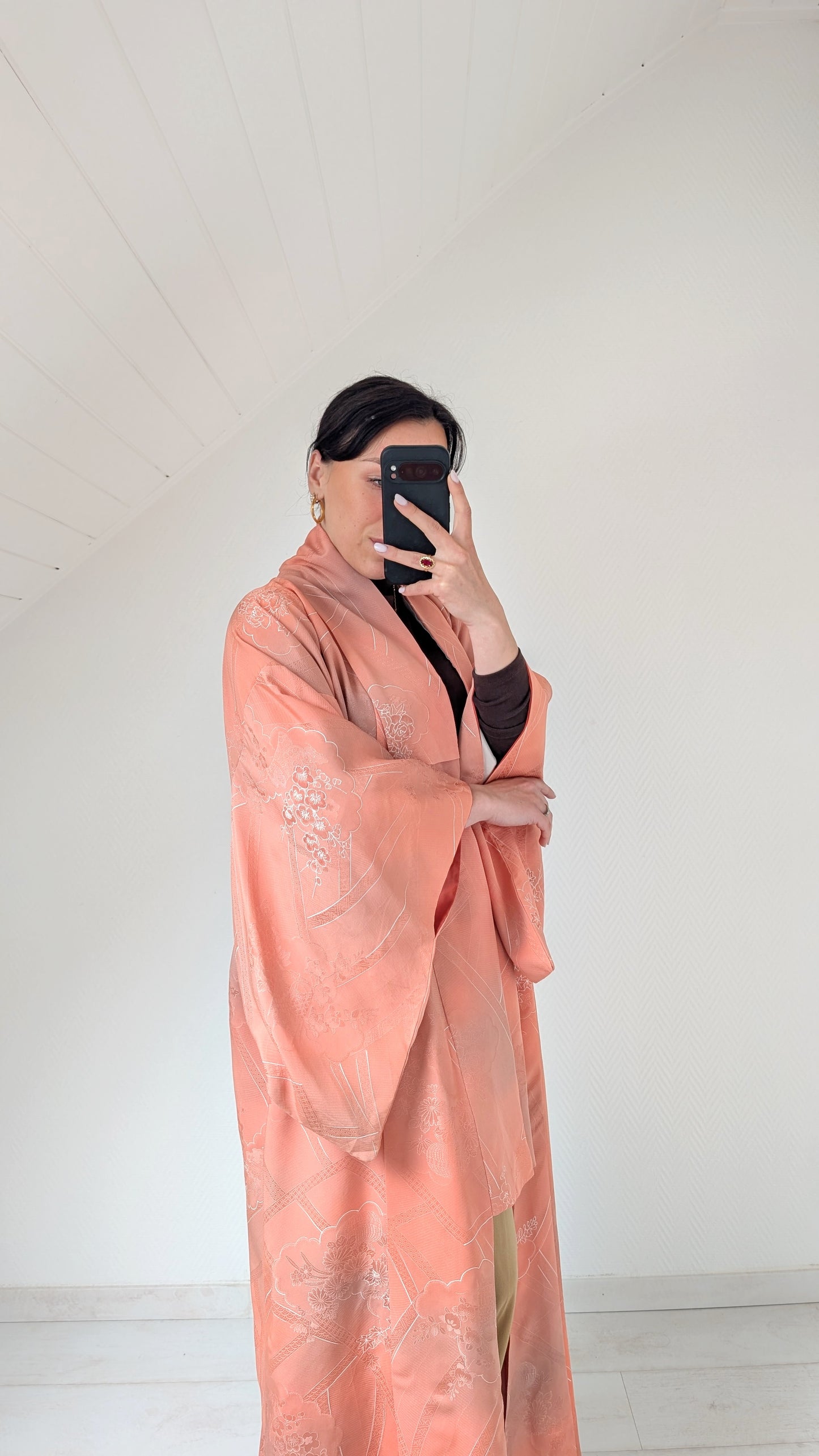 Kimono ancien soie à broderies