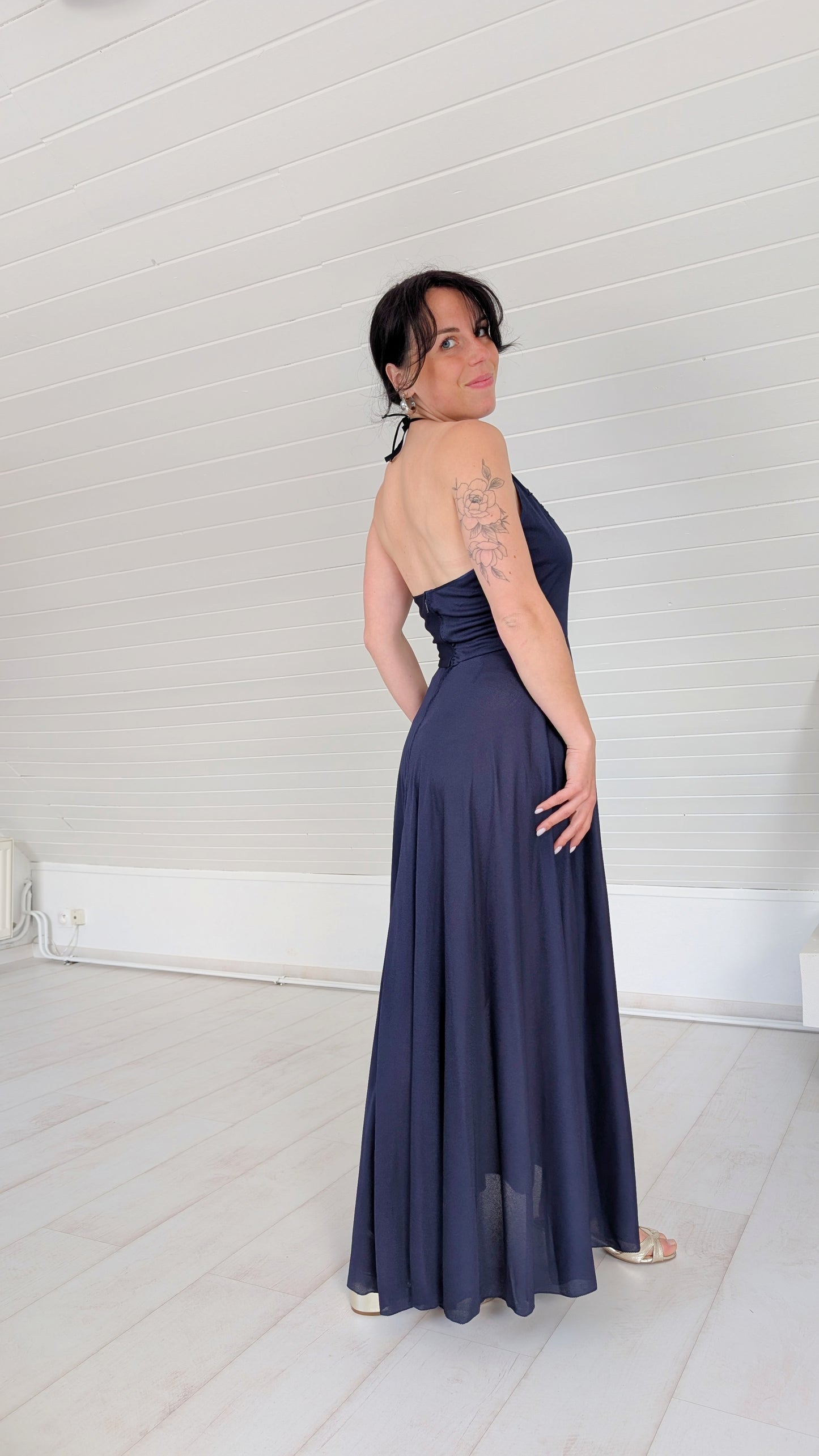 Robe en soie années 1970 T36