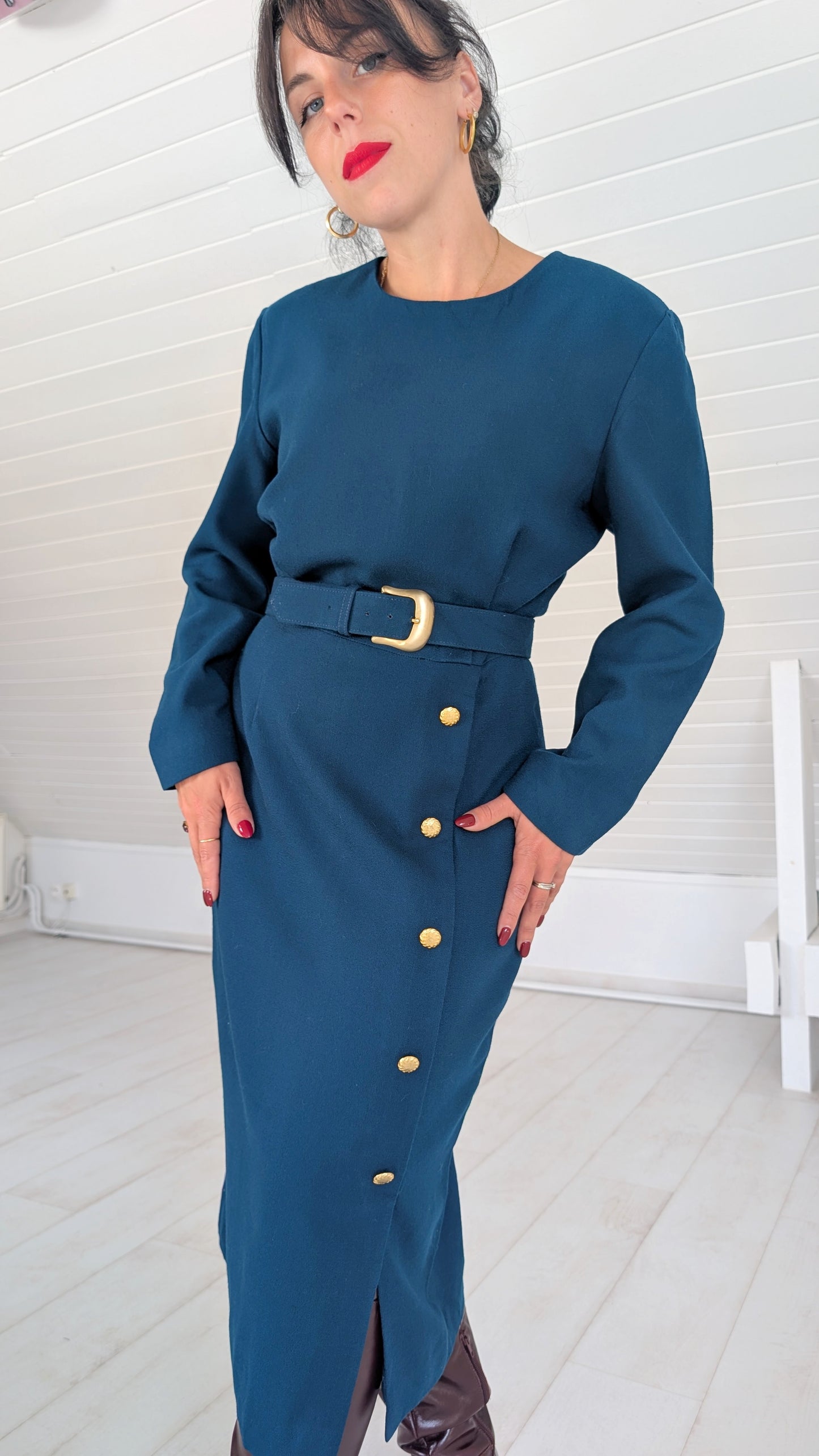 Robe pure laine 80s T38