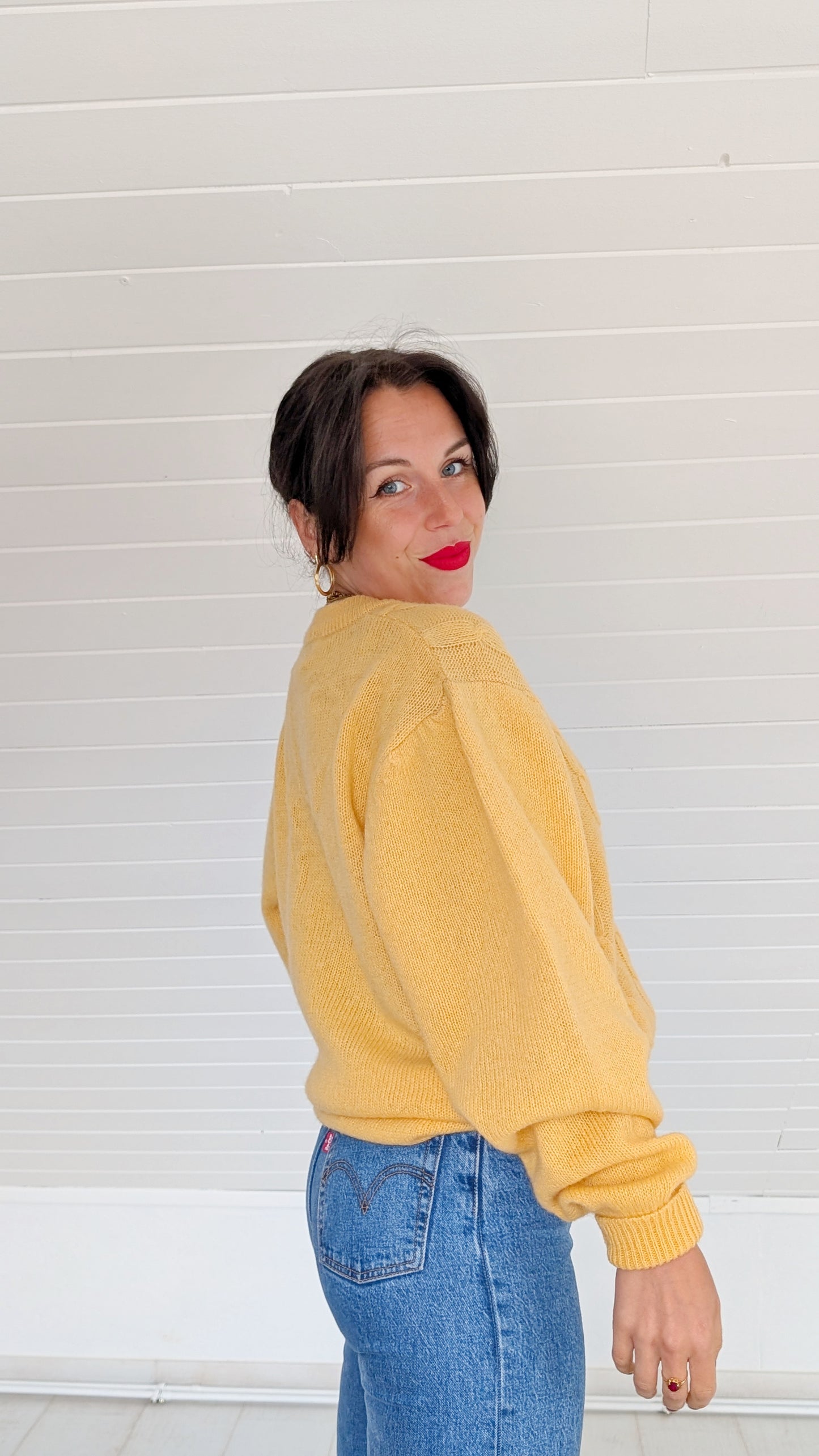Pull jaune pure laine T40-42