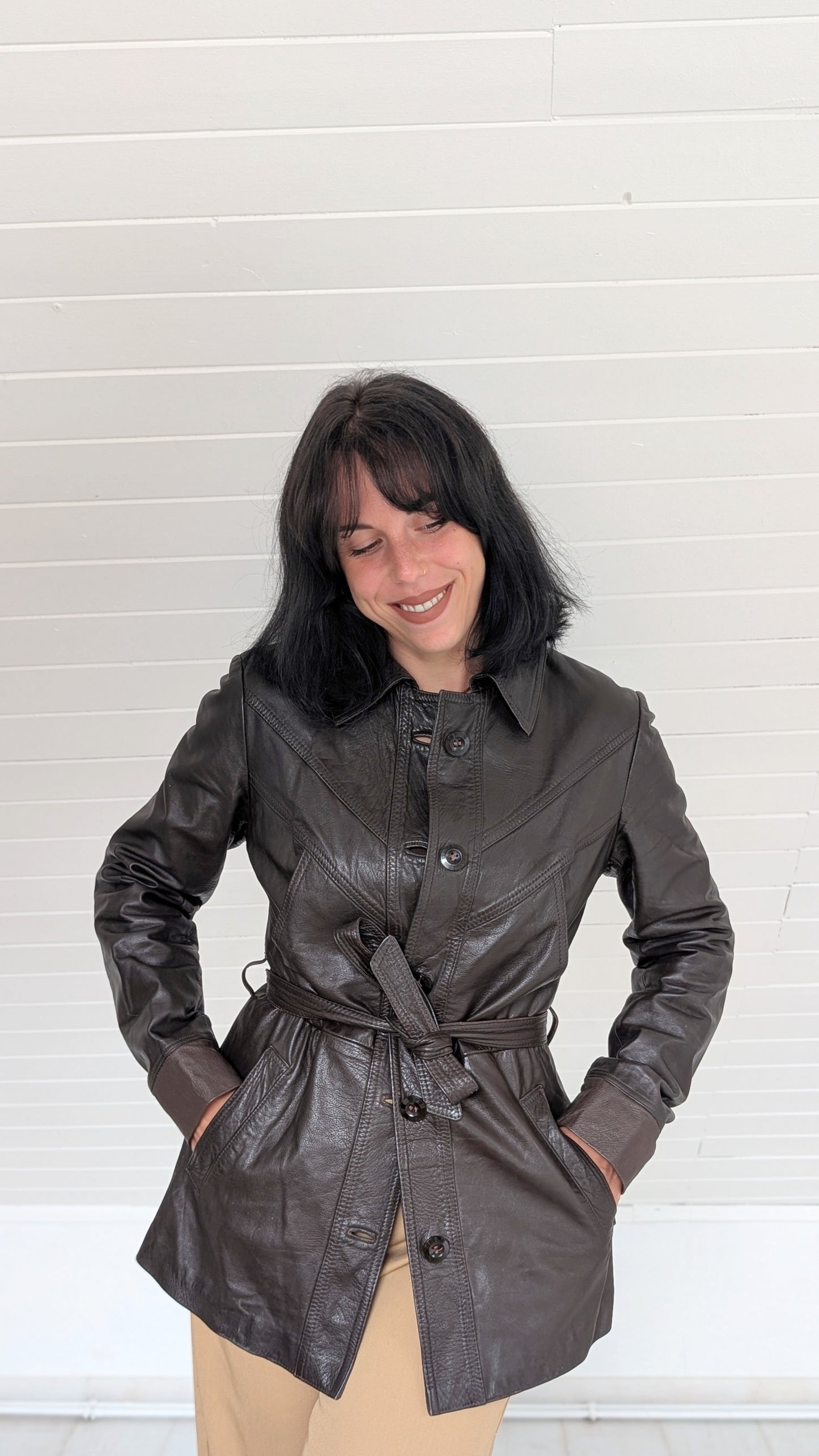 Trench cuir 70s T36