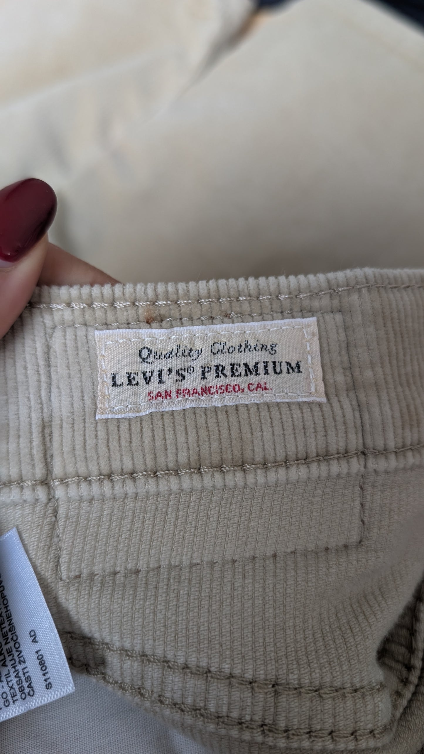 Jeans Levis velours Ribcage T36