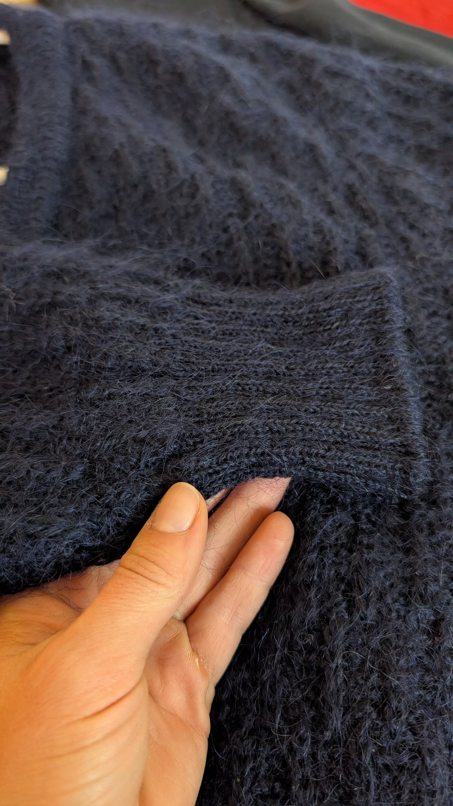 Cardigan laine et mohair fait main T40-42