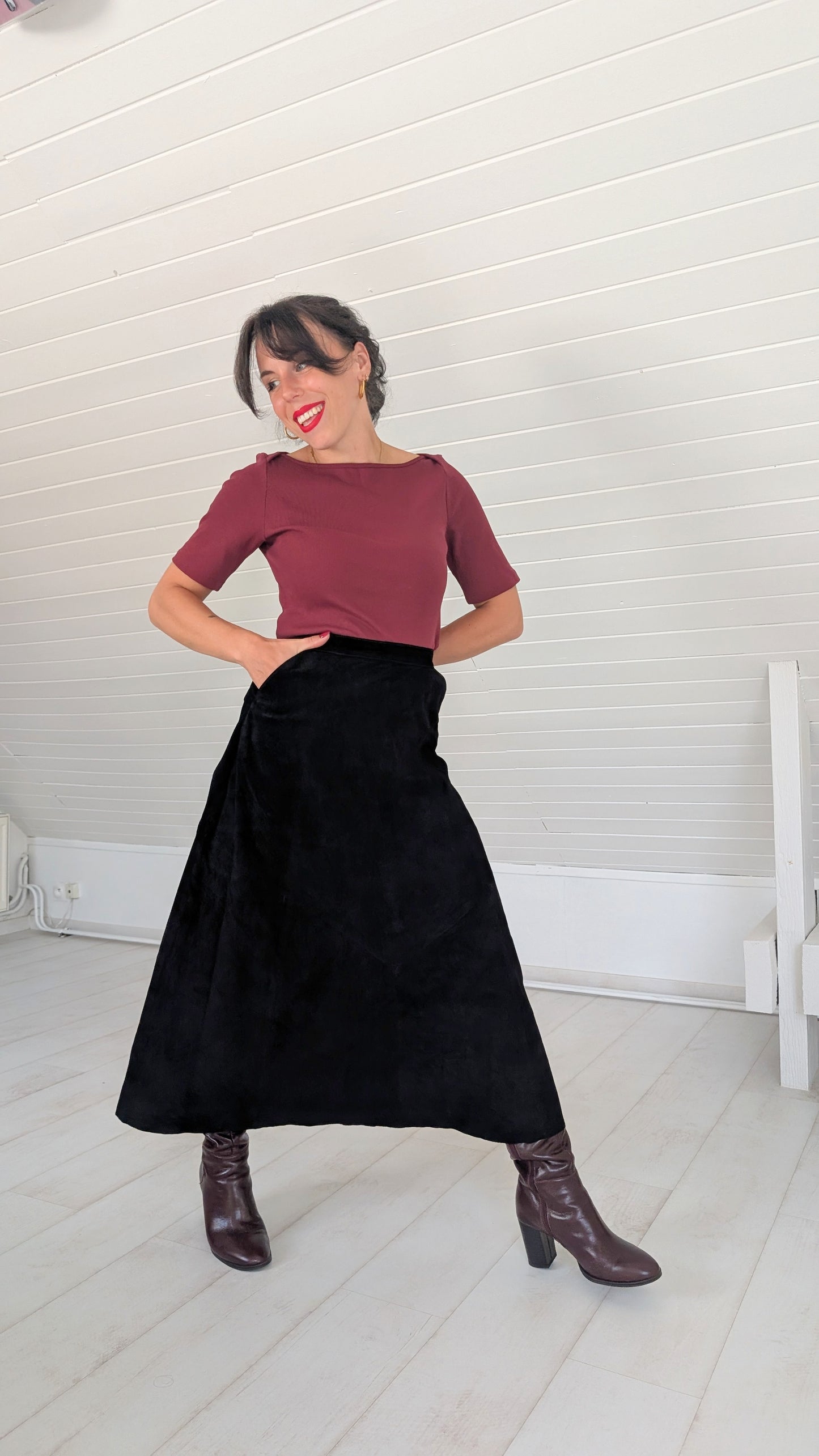 Jupe daim 80s T38
