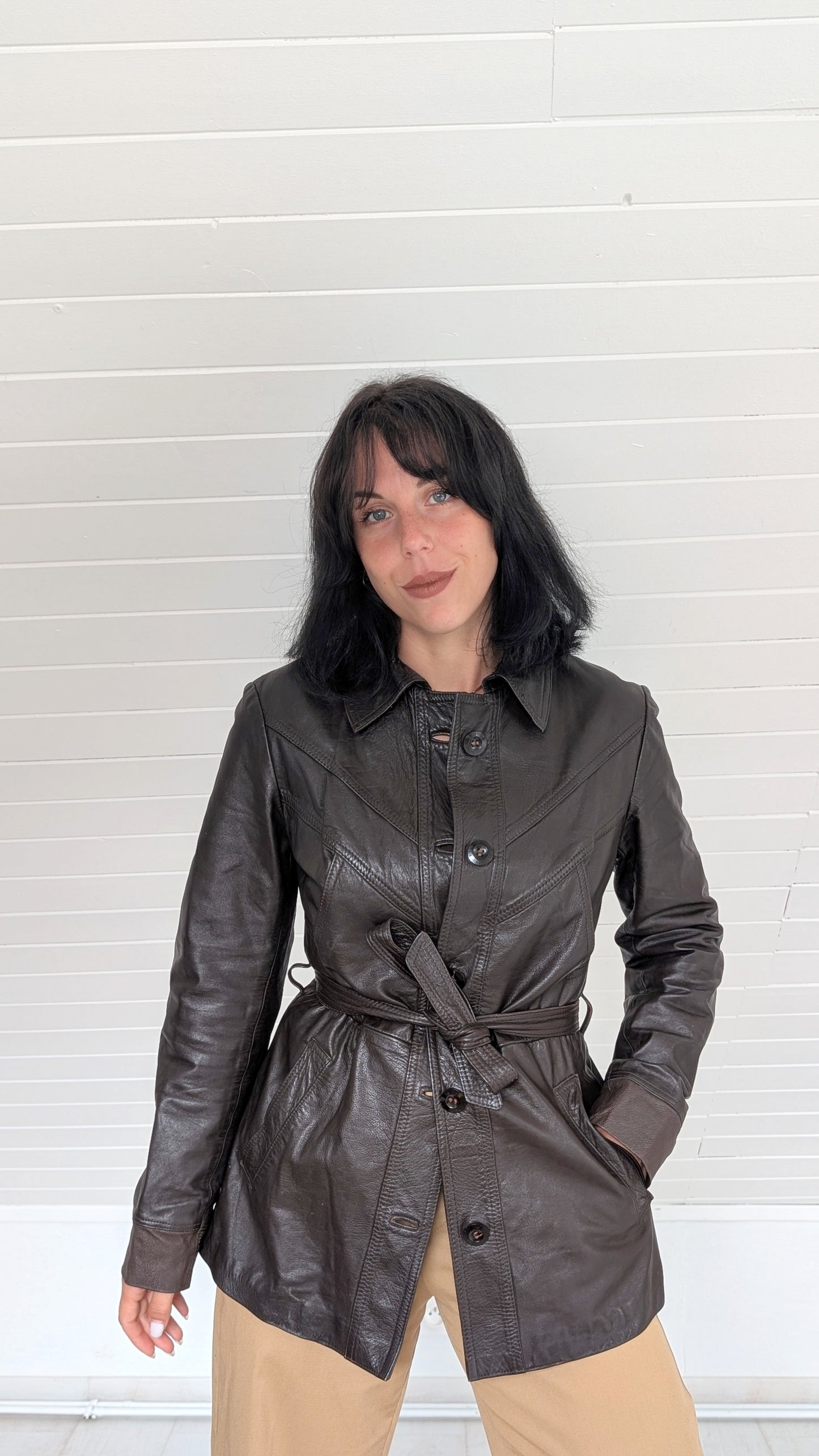 Trench cuir 70s T36