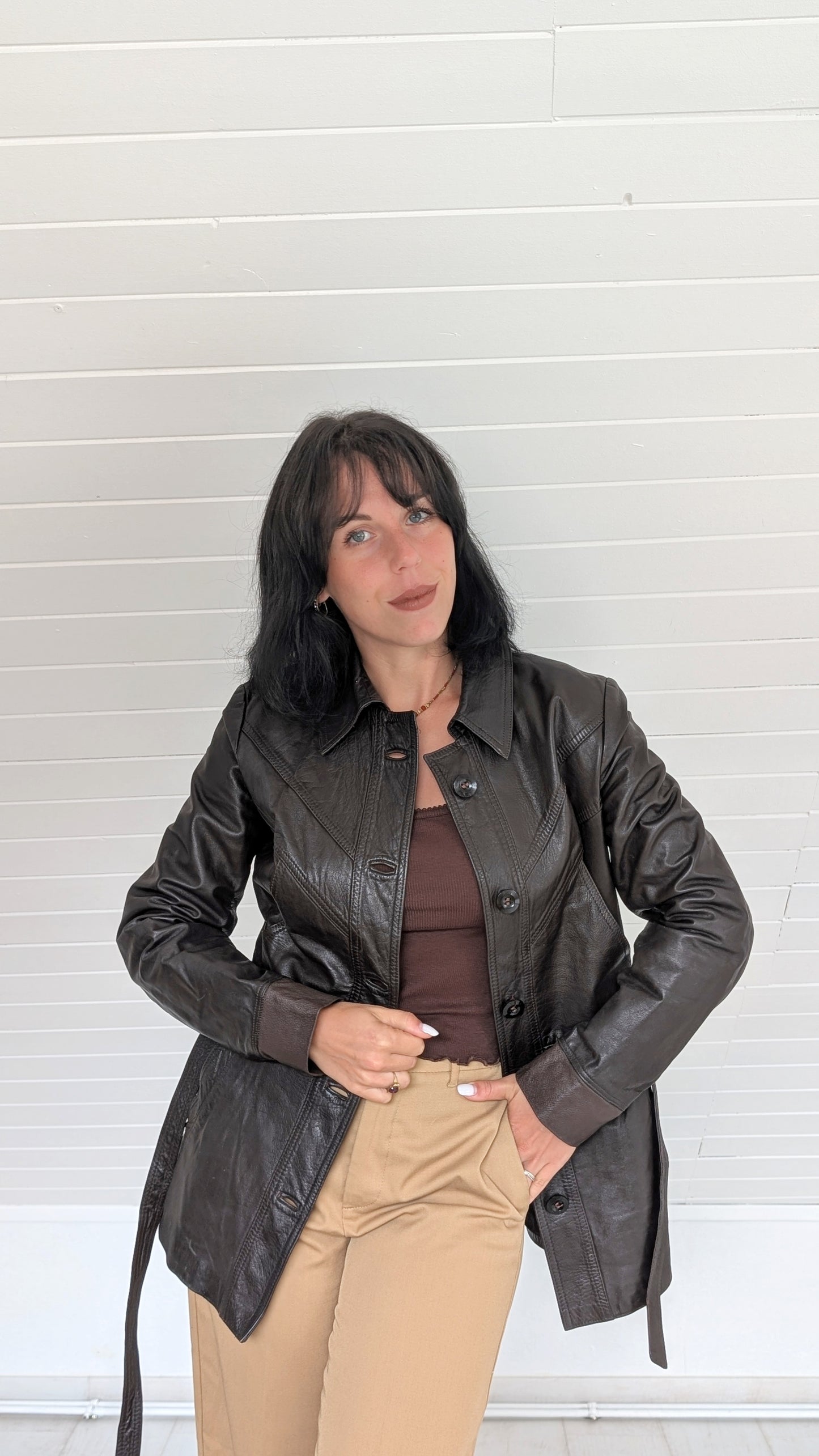 Trench cuir 70s T36
