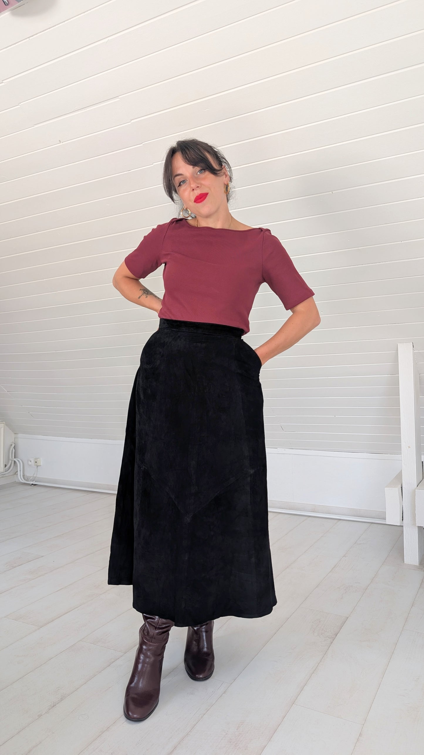 Jupe daim 80s T38