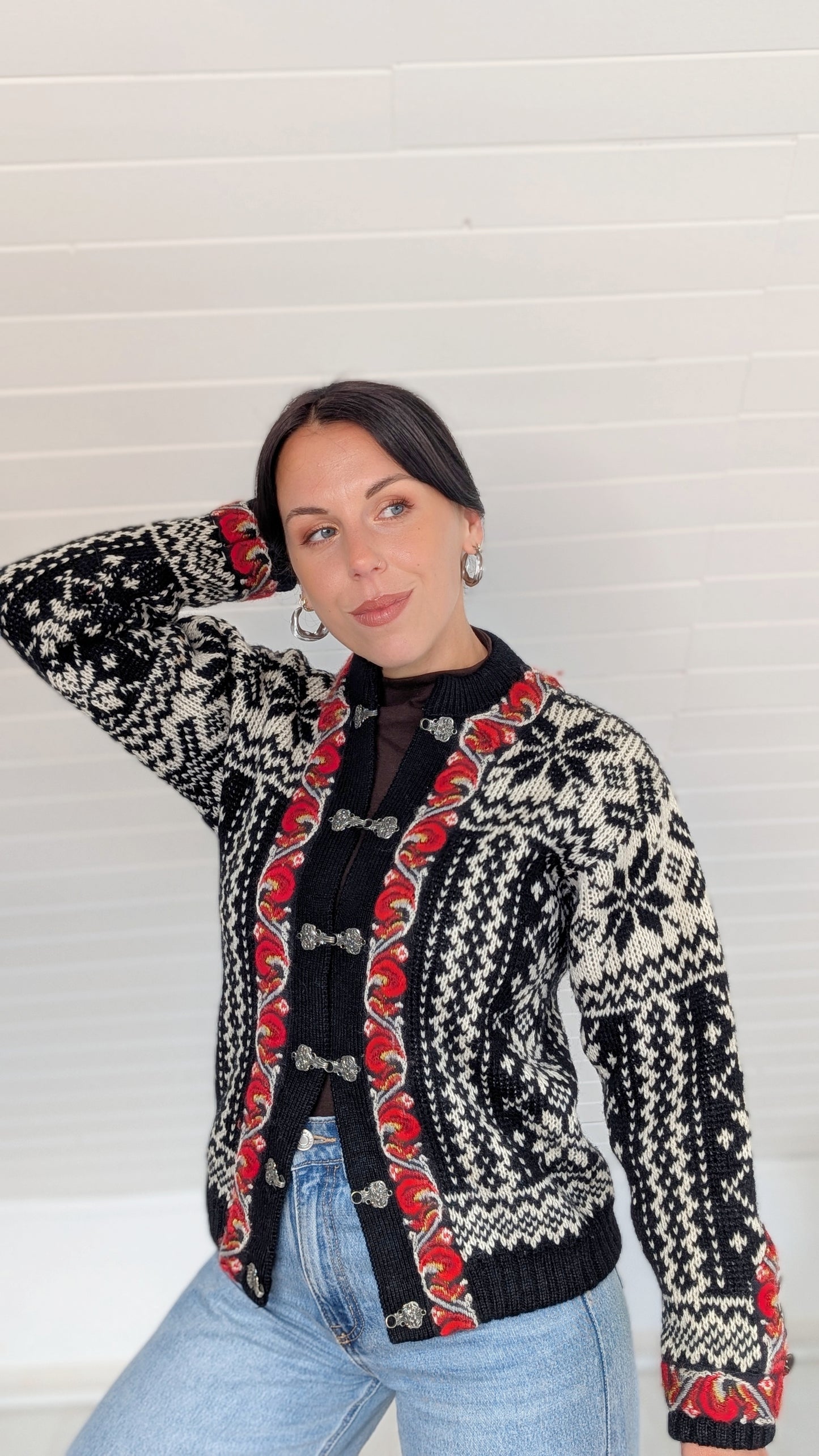 Cardigan norvégien pure laine T36