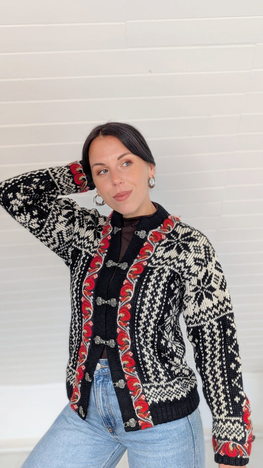 Cardigan norvégien pure laine T36