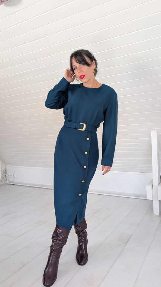 Robe pure laine 80s T38