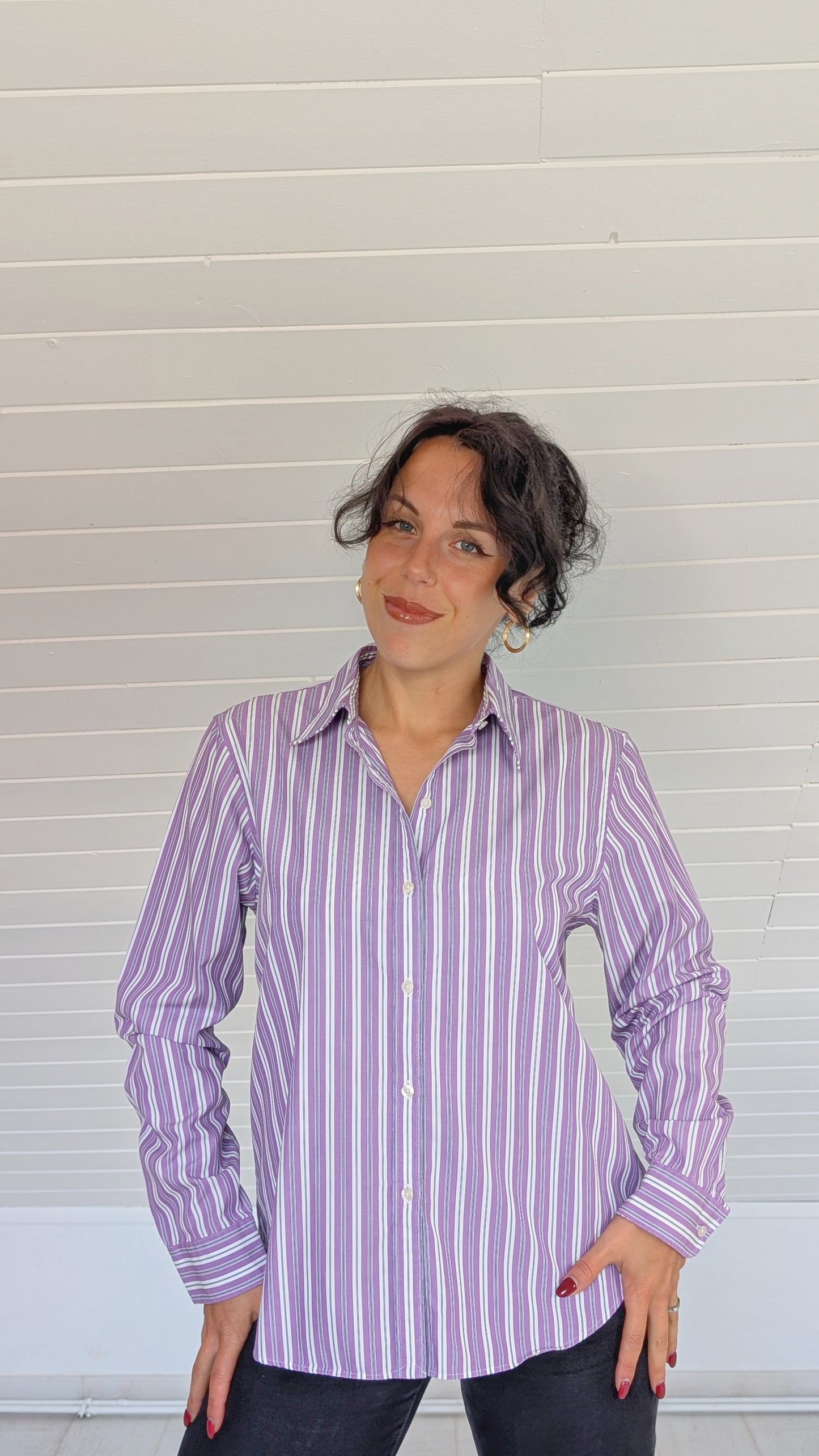 Chemise rayée violette T38-40