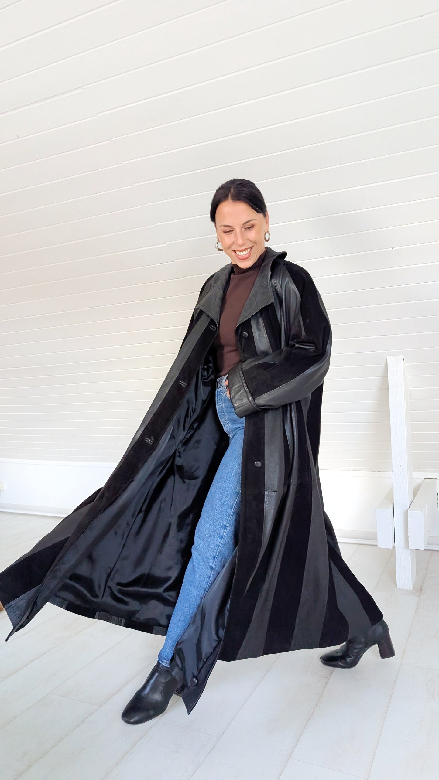 Manteau en cuir long 1980 T42
