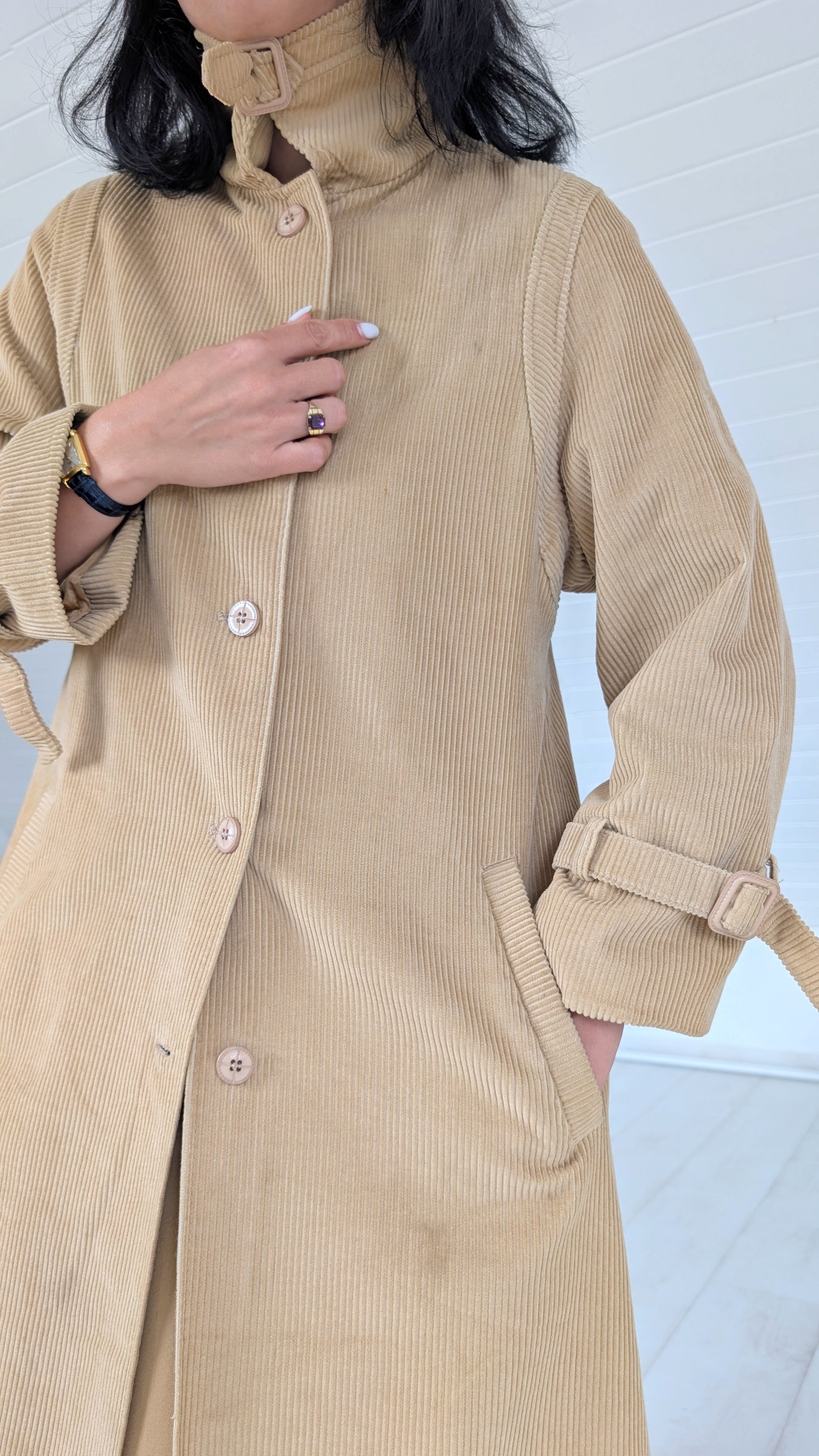 Trench velours de coton 70s T36-38
