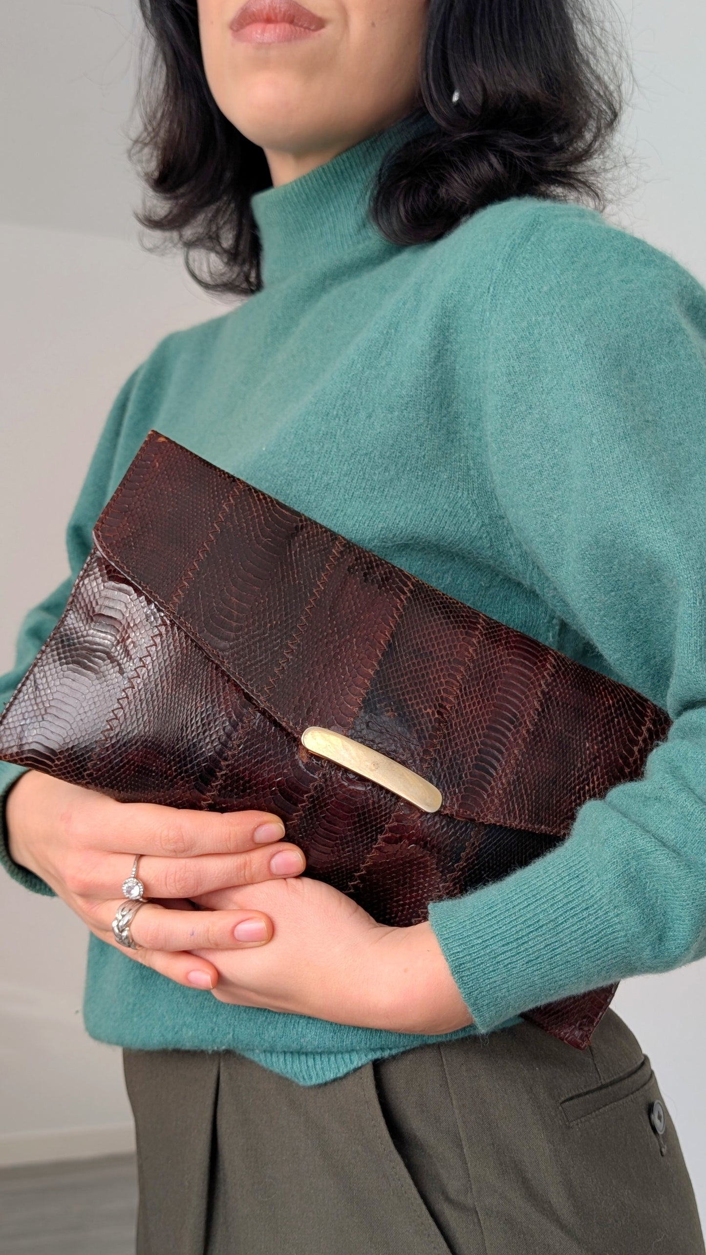 Clutch cuir 70s