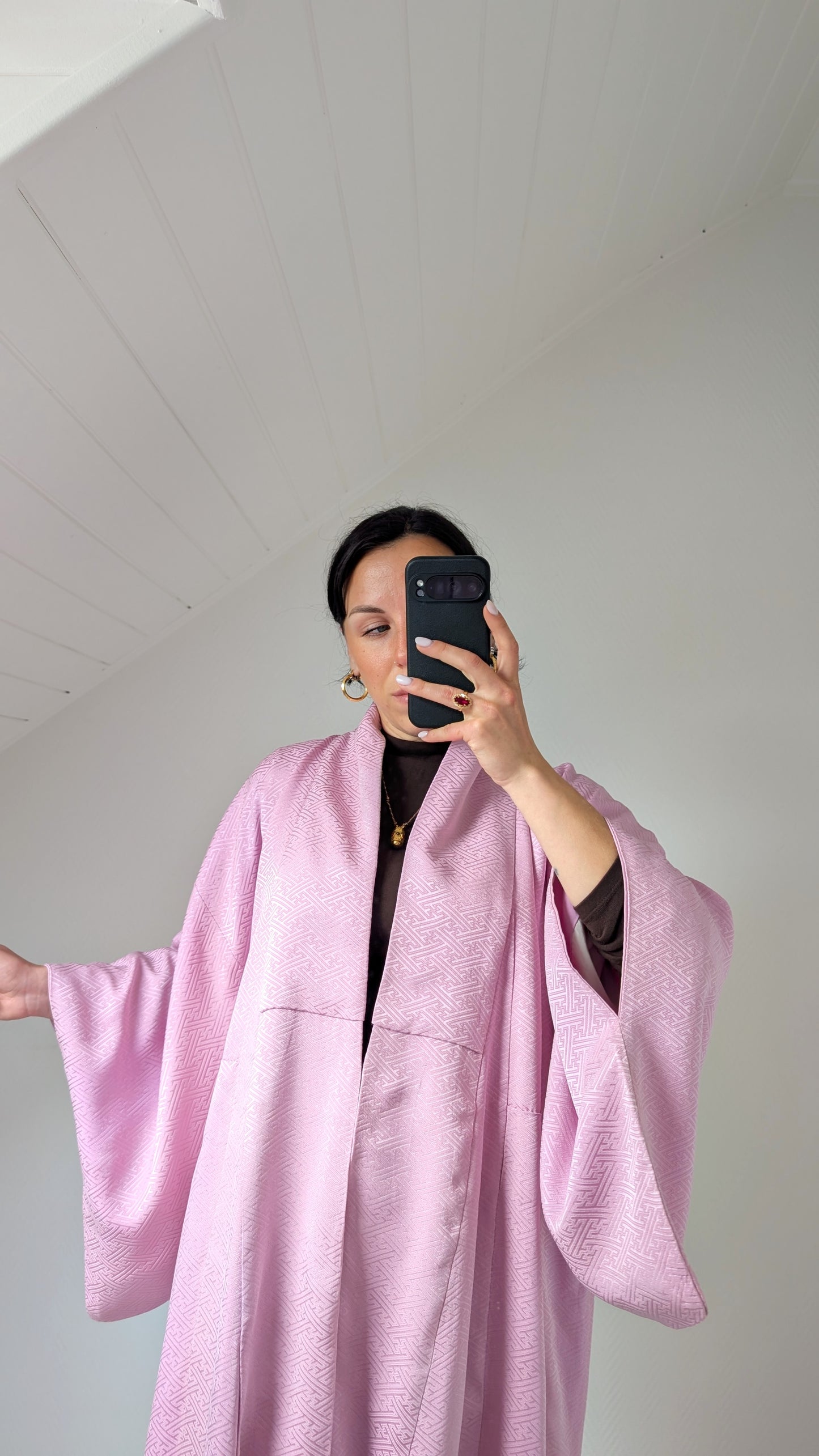 Kimono ancien soie violet